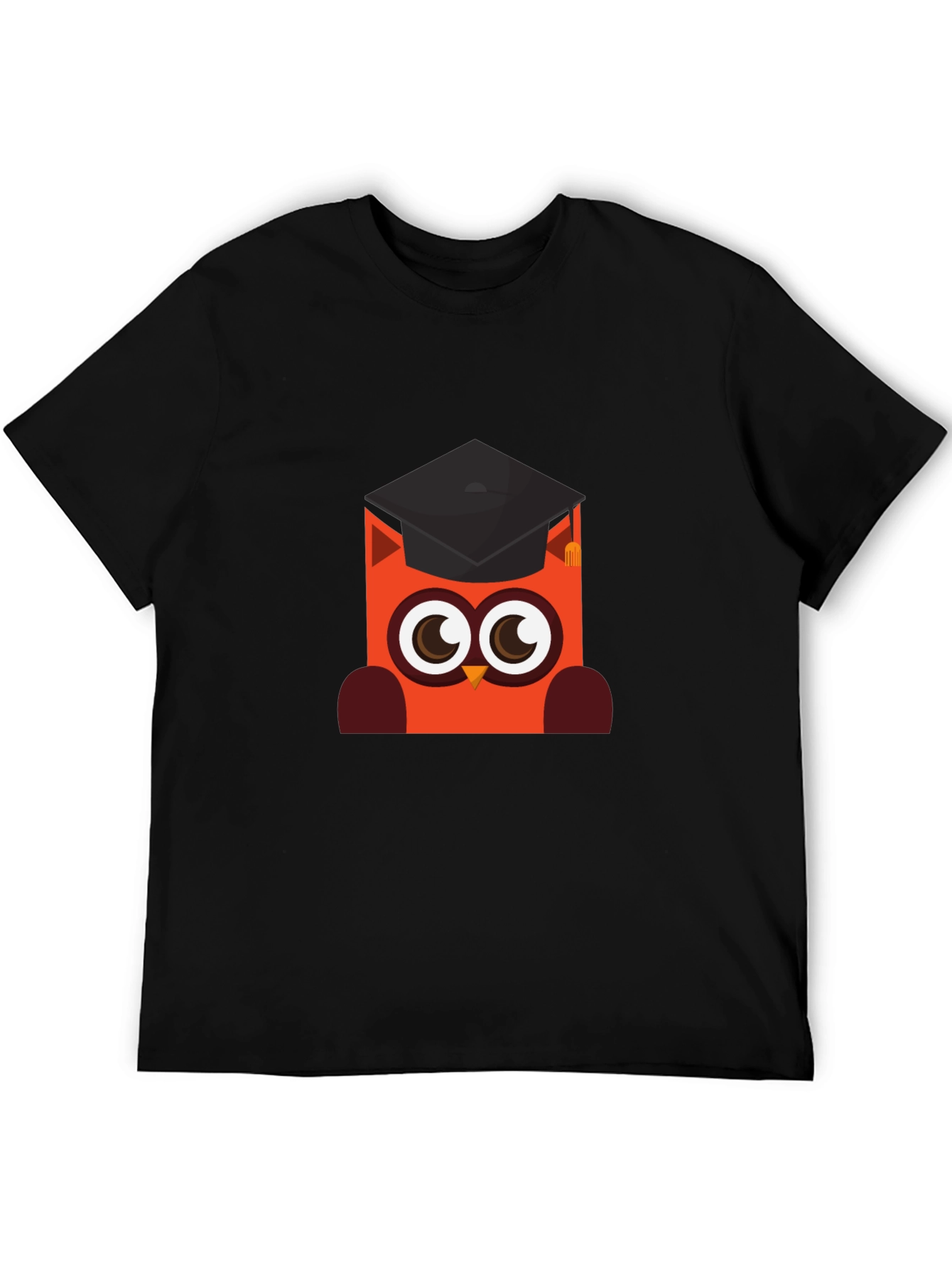 Graduation Owl Graphic Black T-Shirt