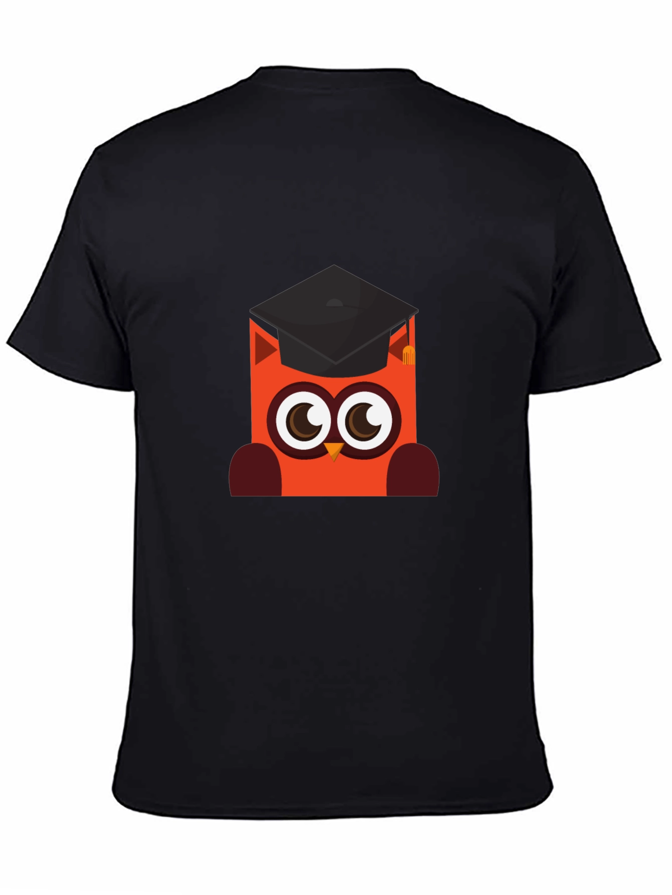 Graduation Owl Graphic Black T-Shirt