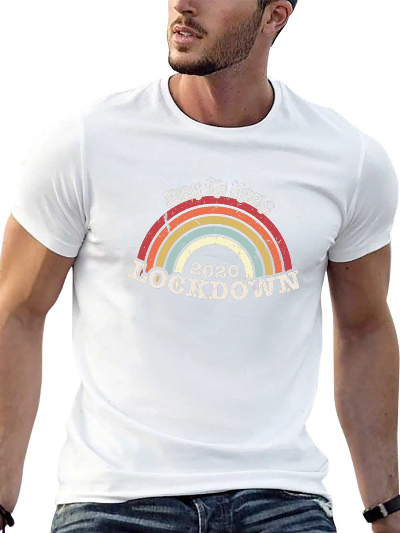 Stay Home Rainbow Lockdown 2020 T-Shirt