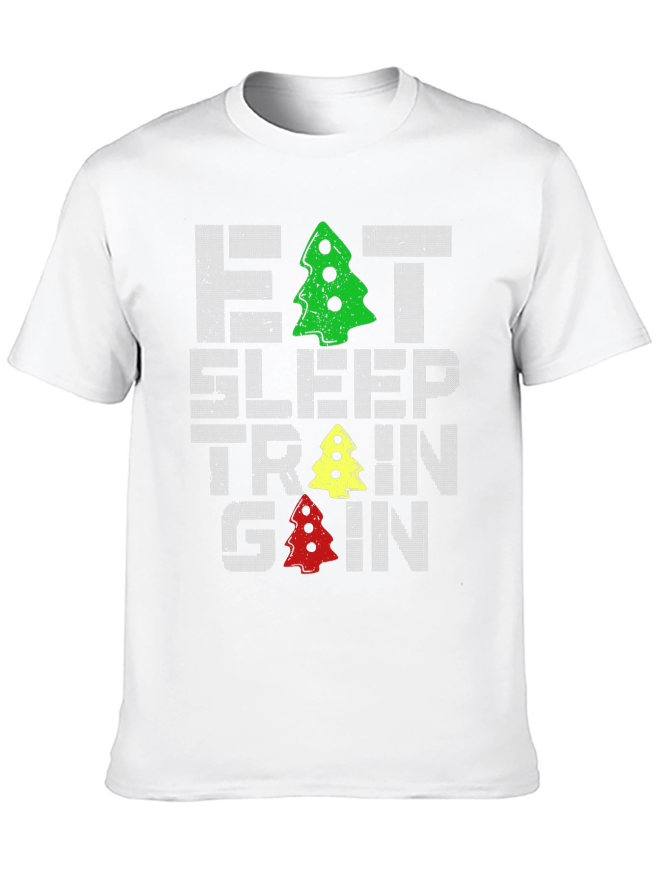 Eat Sleep Train Gain Christmas Tree T-Shirt