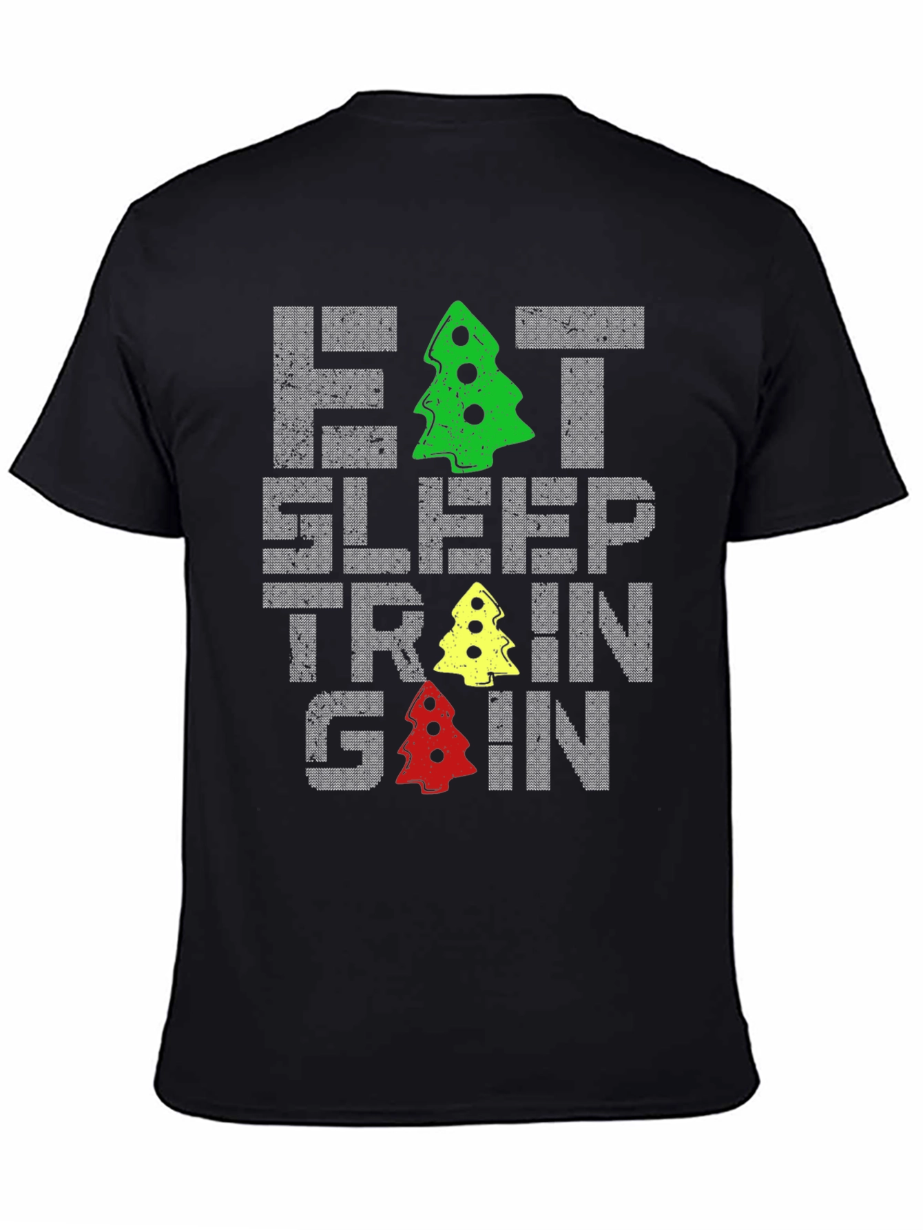 Eat Sleep Train Gain Christmas Tree T-Shirt