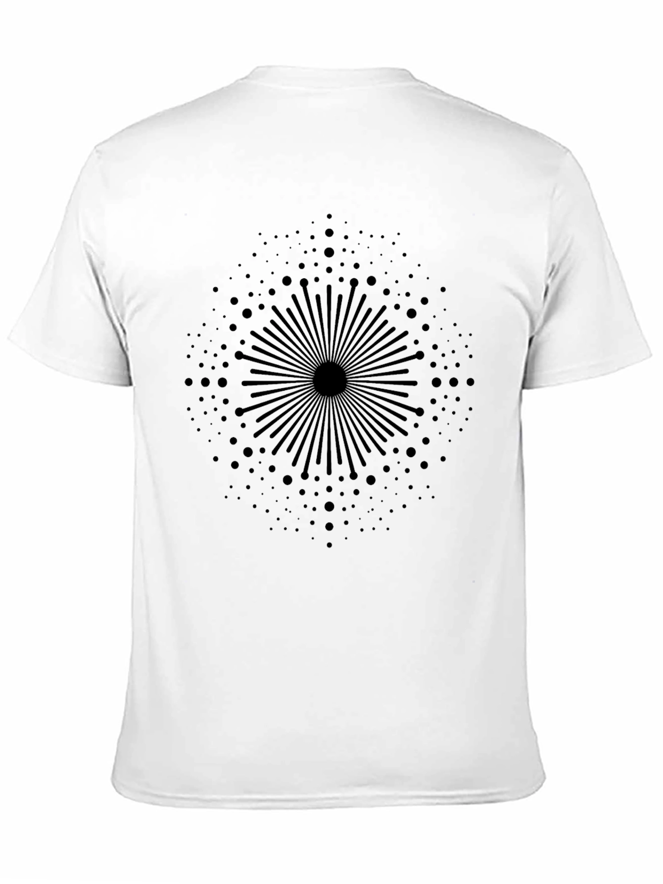 Abstract Radial Design Black T-Shirt
