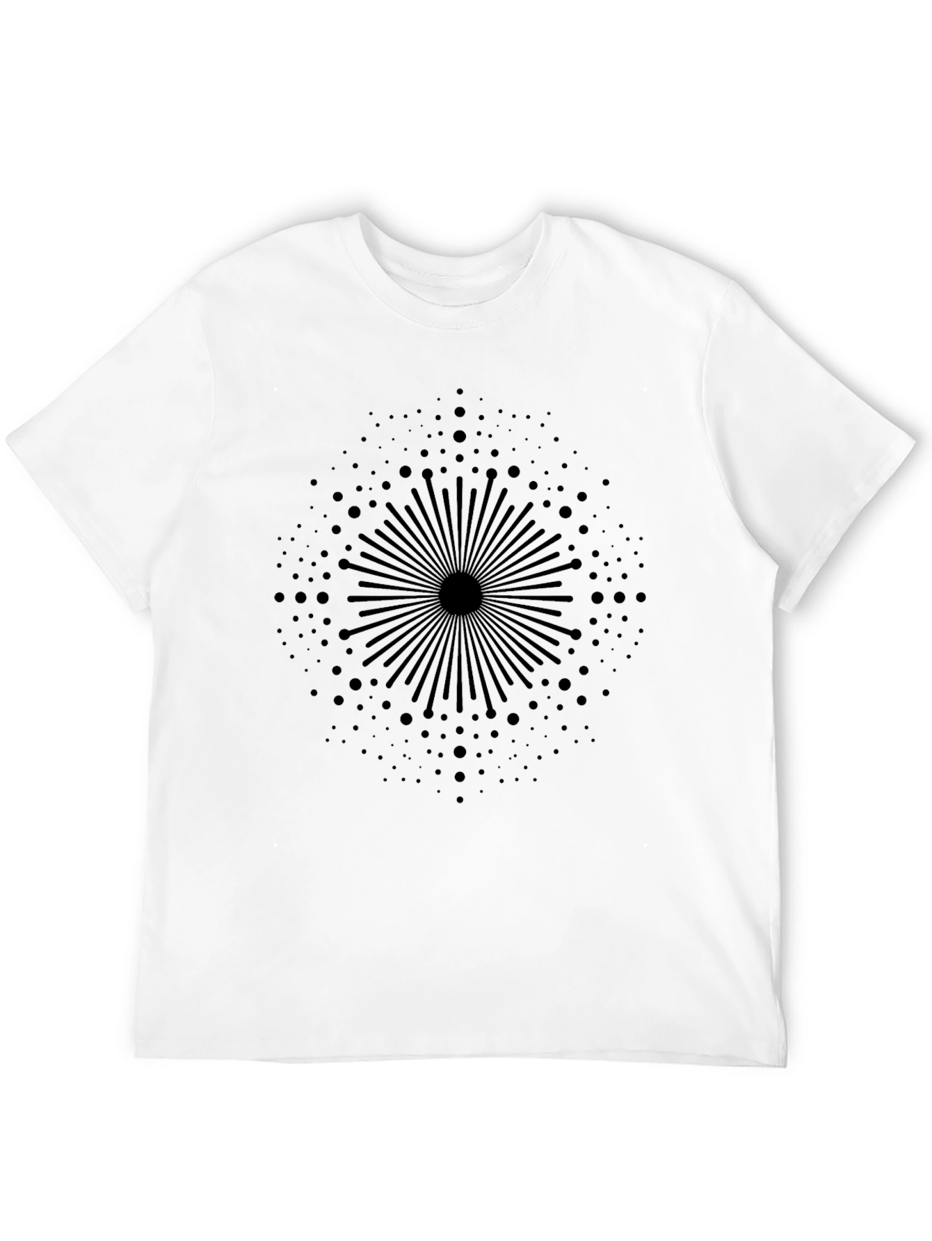 Abstract Radial Design Black T-Shirt