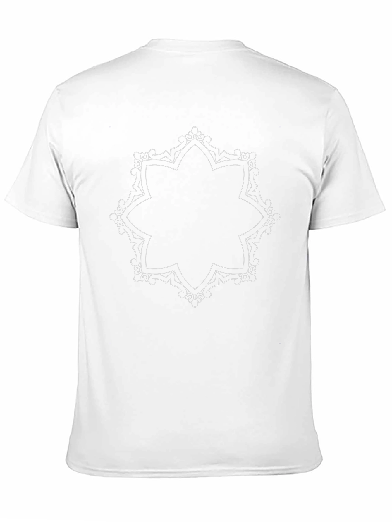 Black Tee with Ornate Floral Star Design