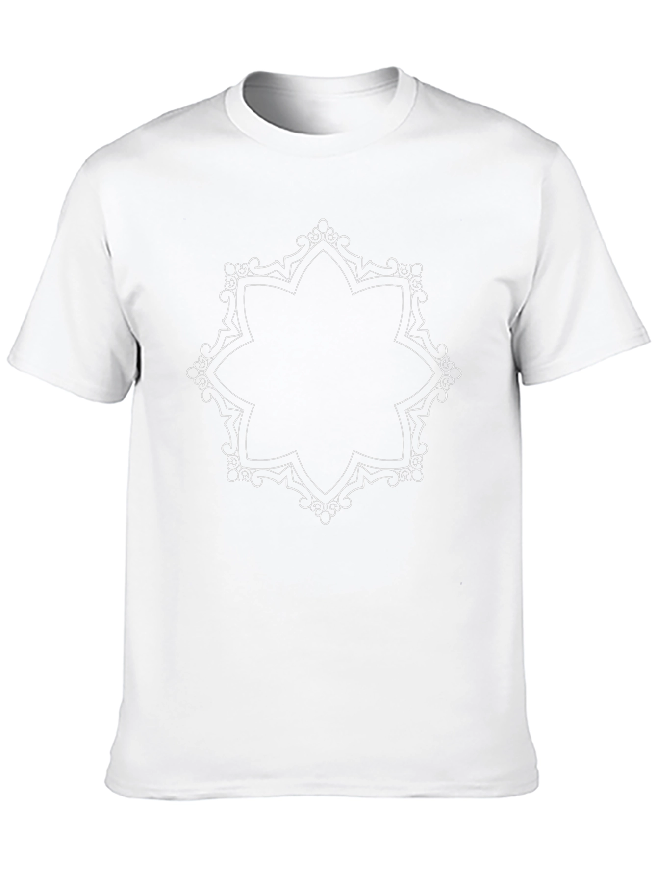 Black Tee with Ornate Floral Star Design