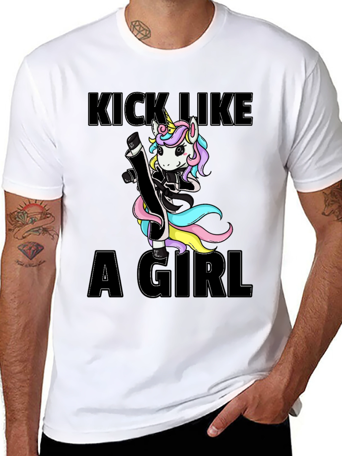 Kick Like A Girl Unicorn T-Shirt