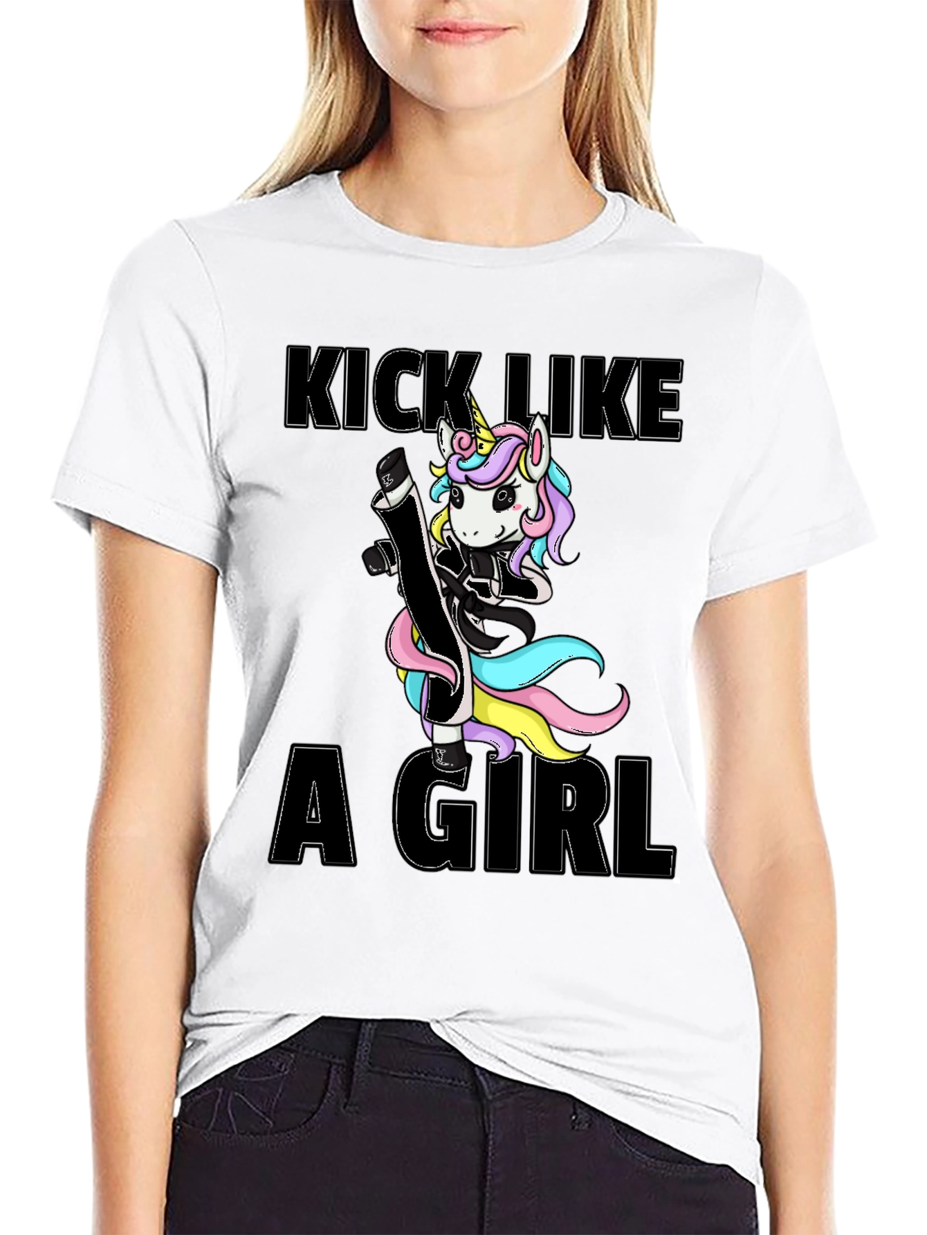 Kick Like A Girl Unicorn T-Shirt