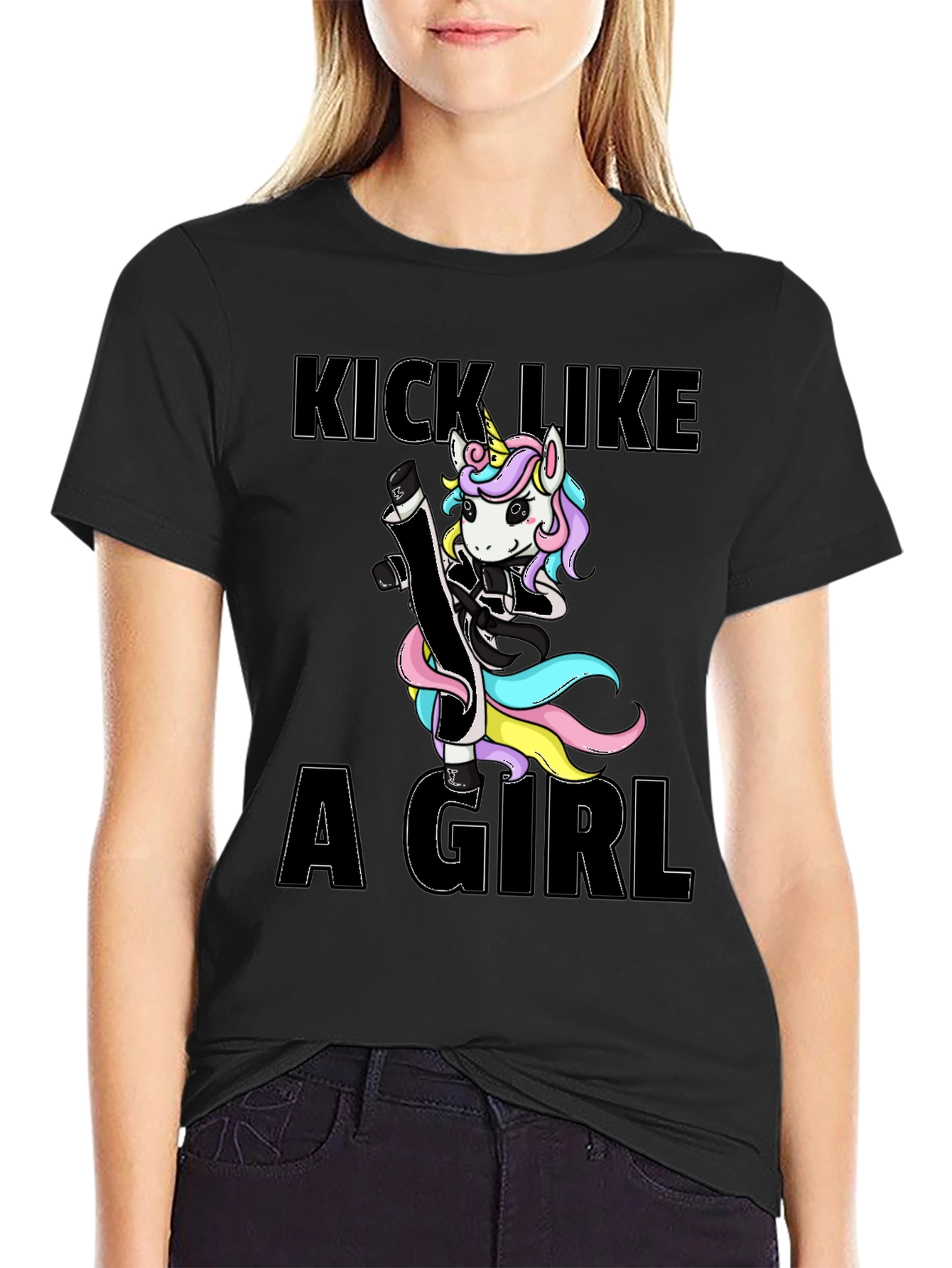 Kick Like A Girl Unicorn T-Shirt