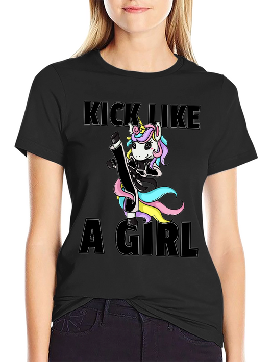 Kick Like A Girl Unicorn T-Shirt