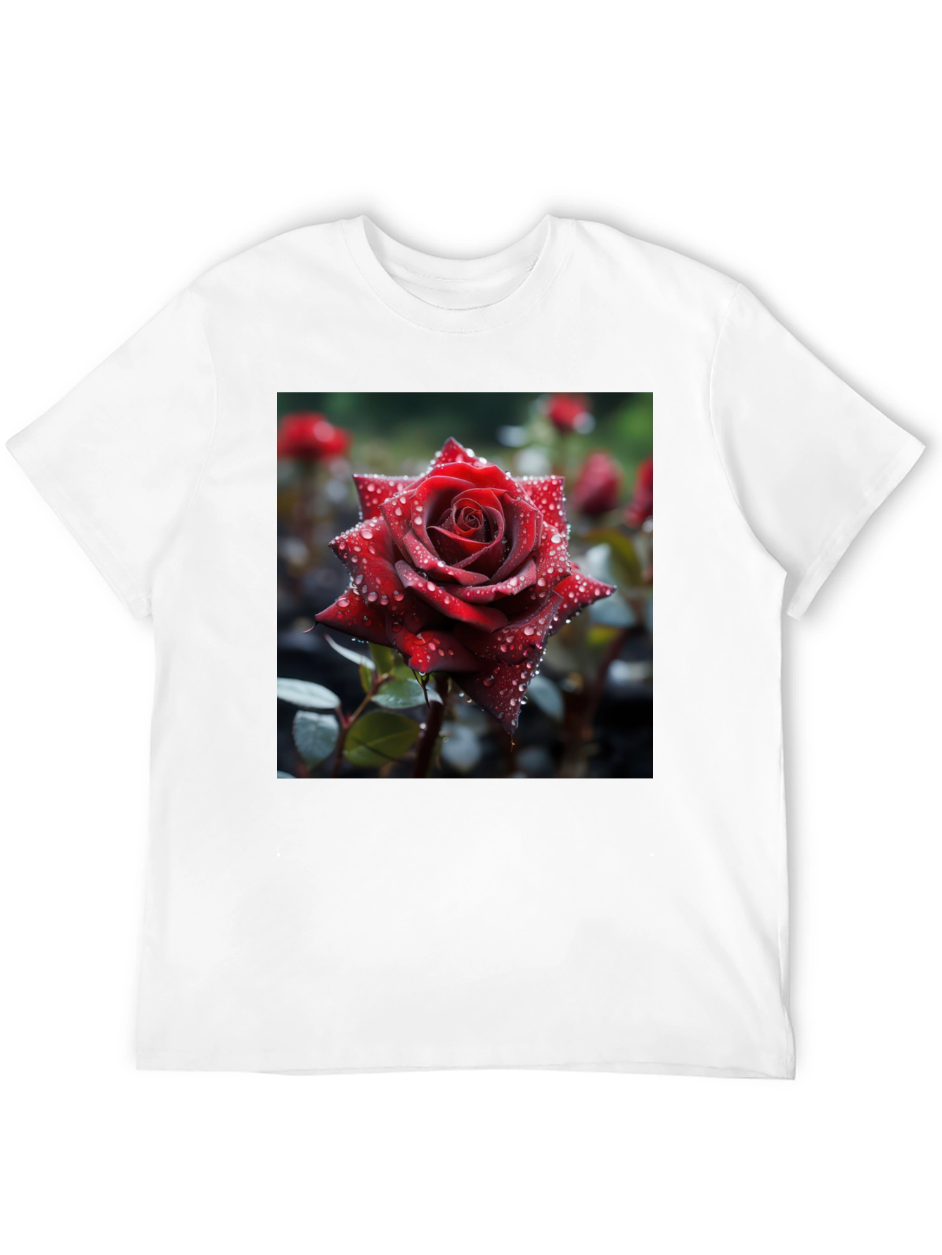 Rose T-Shirt - Floral Design Mens Tee