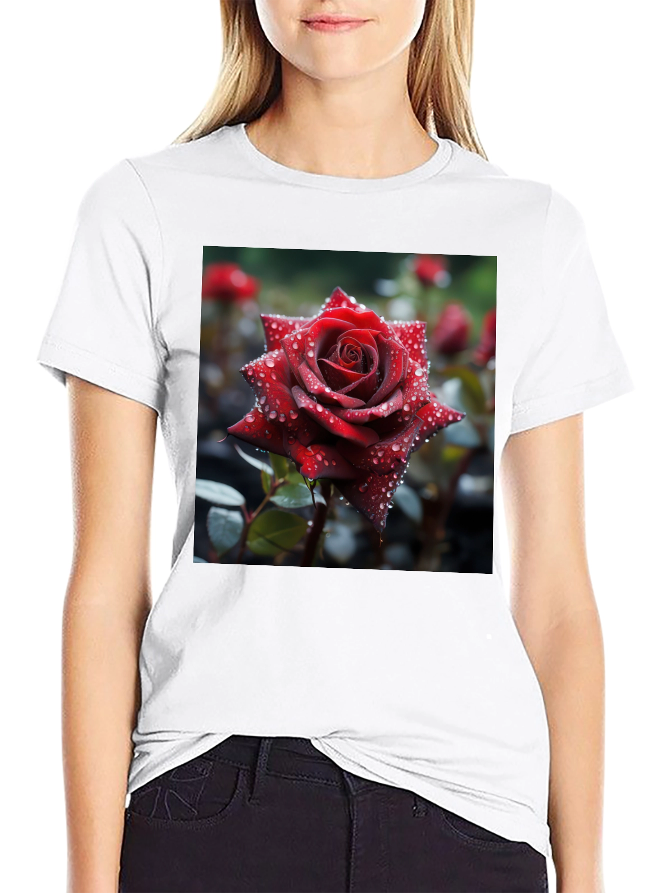 Rose T-Shirt - Floral Design Mens Tee