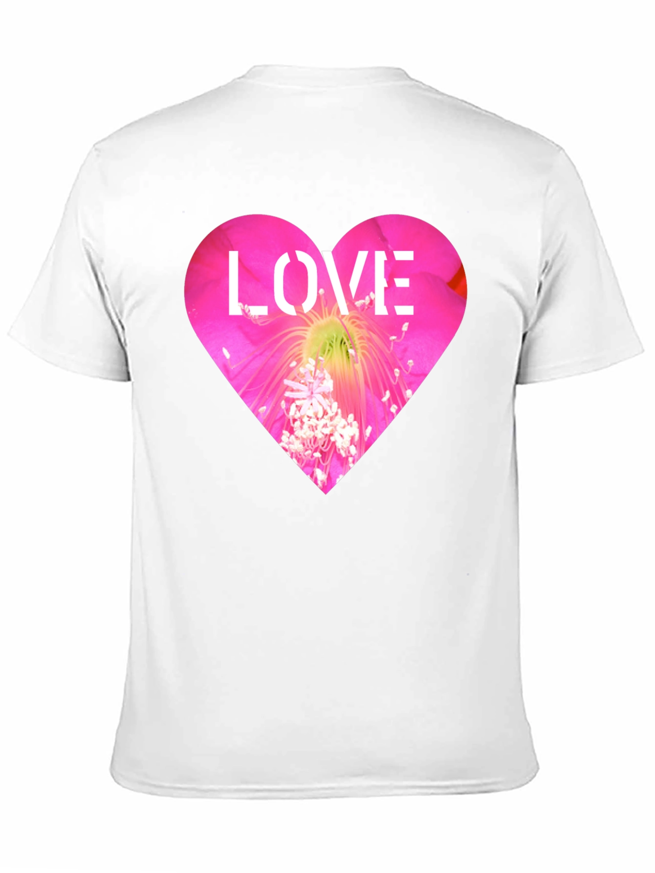 Love Heart Flower Graphic Black T-Shirt