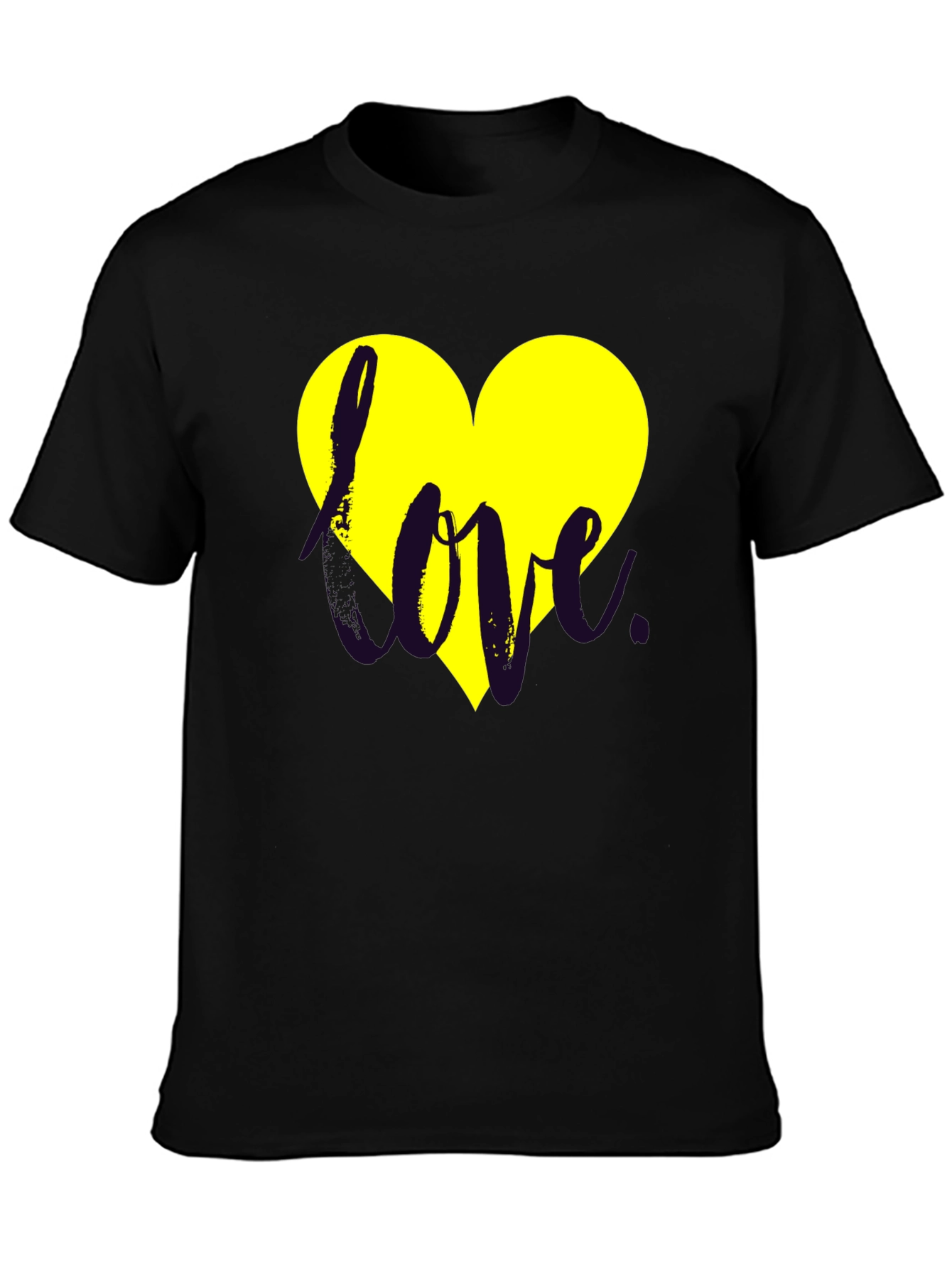 Love Heart Graphic Black Tee