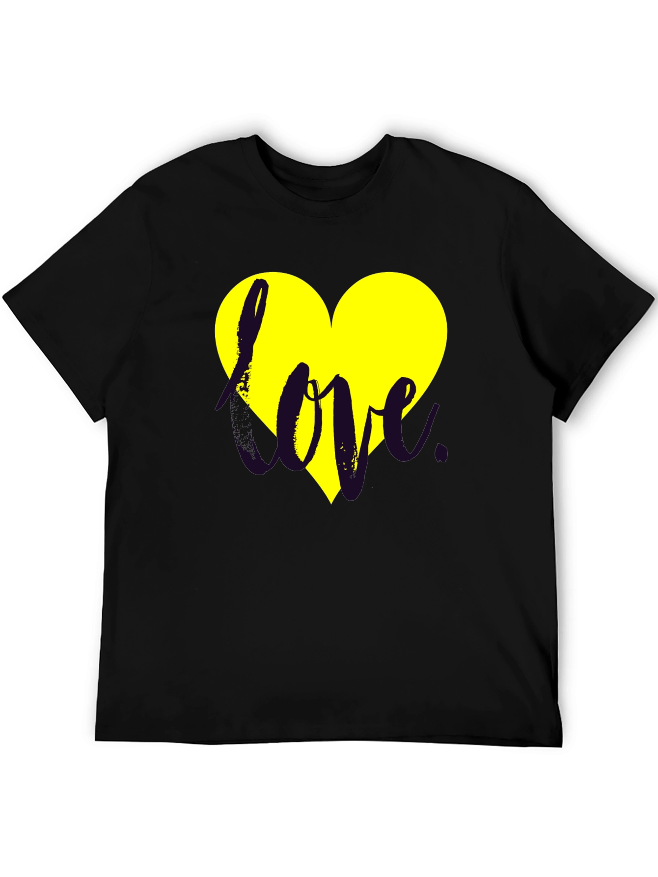 Love Heart Graphic Black Tee
