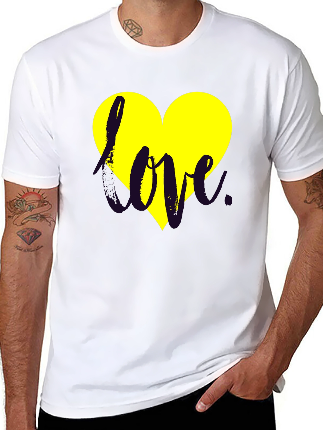 Love Heart Graphic Black Tee