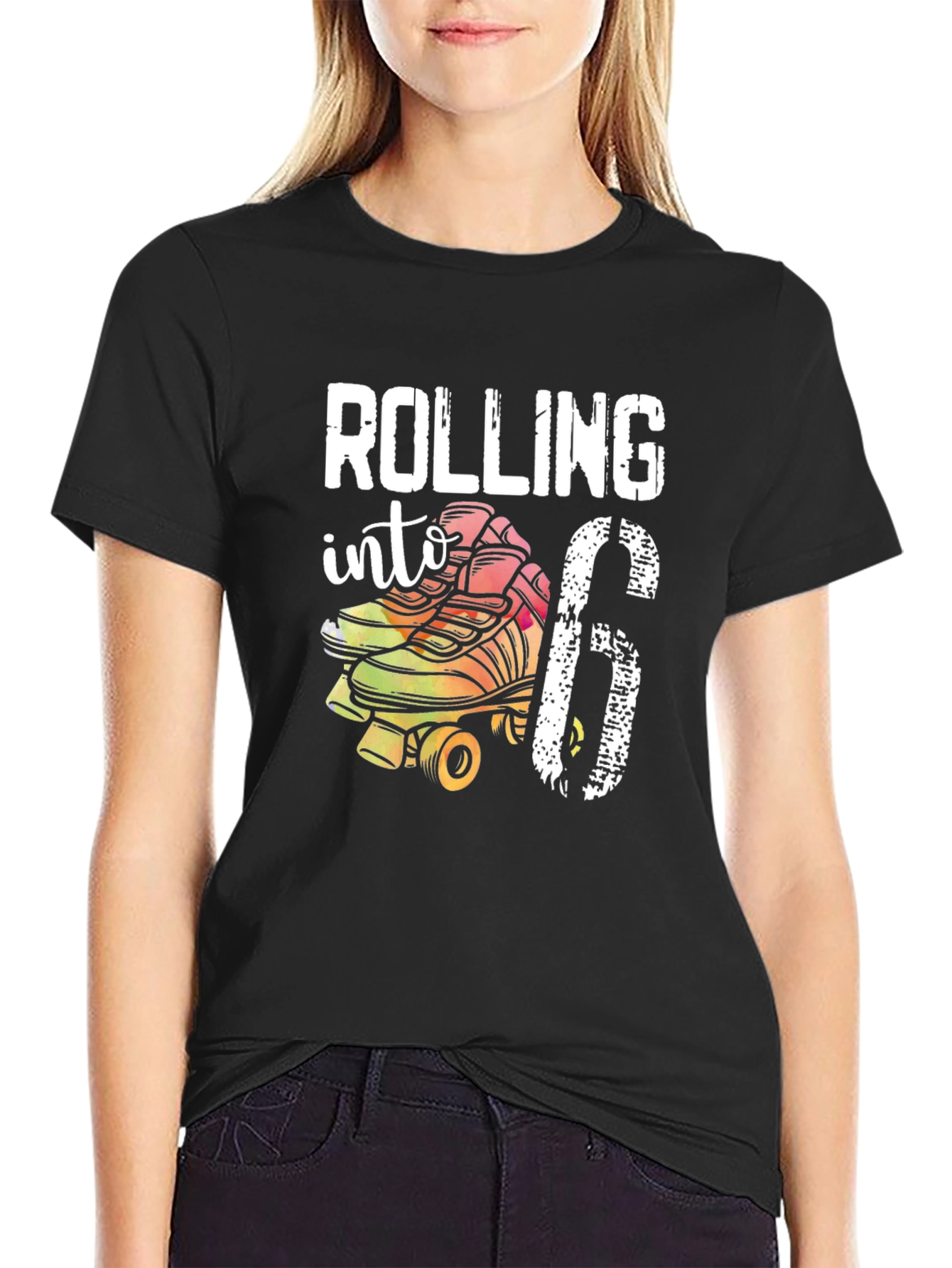 Rolling Into 6th Birthday Roller Skate T-Shirt