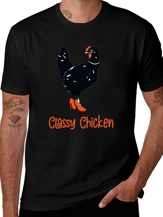 Classy Chicken Graphic Tee - Funny Animal Shirt