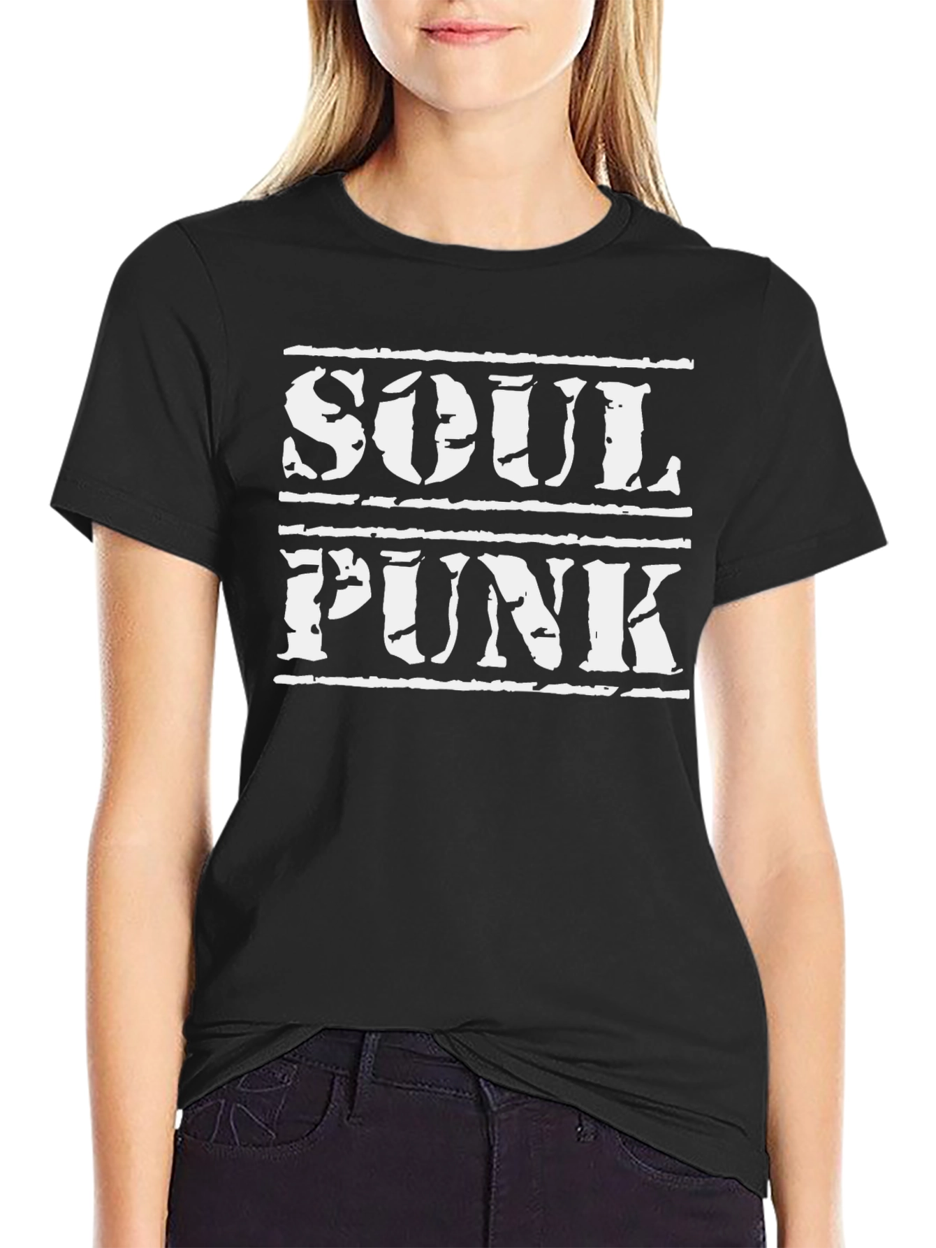 Soul Punk Graphic Tee - Black Cotton T-Shirt
