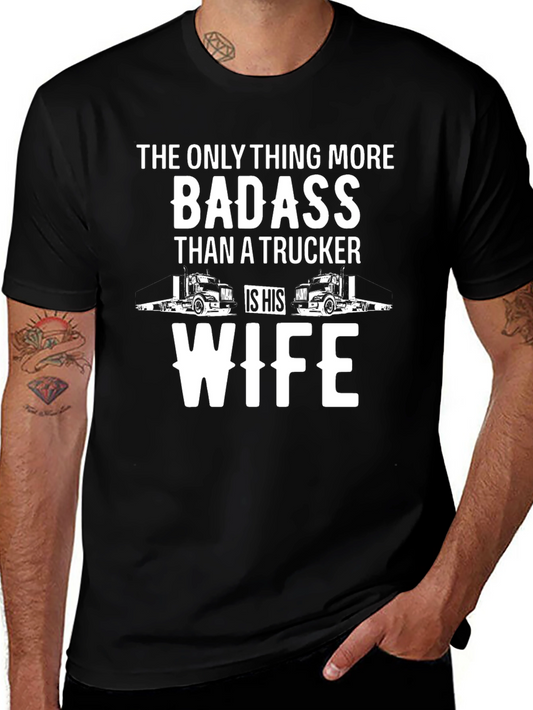 Trucker Wife Badass Graphic T-Shirt