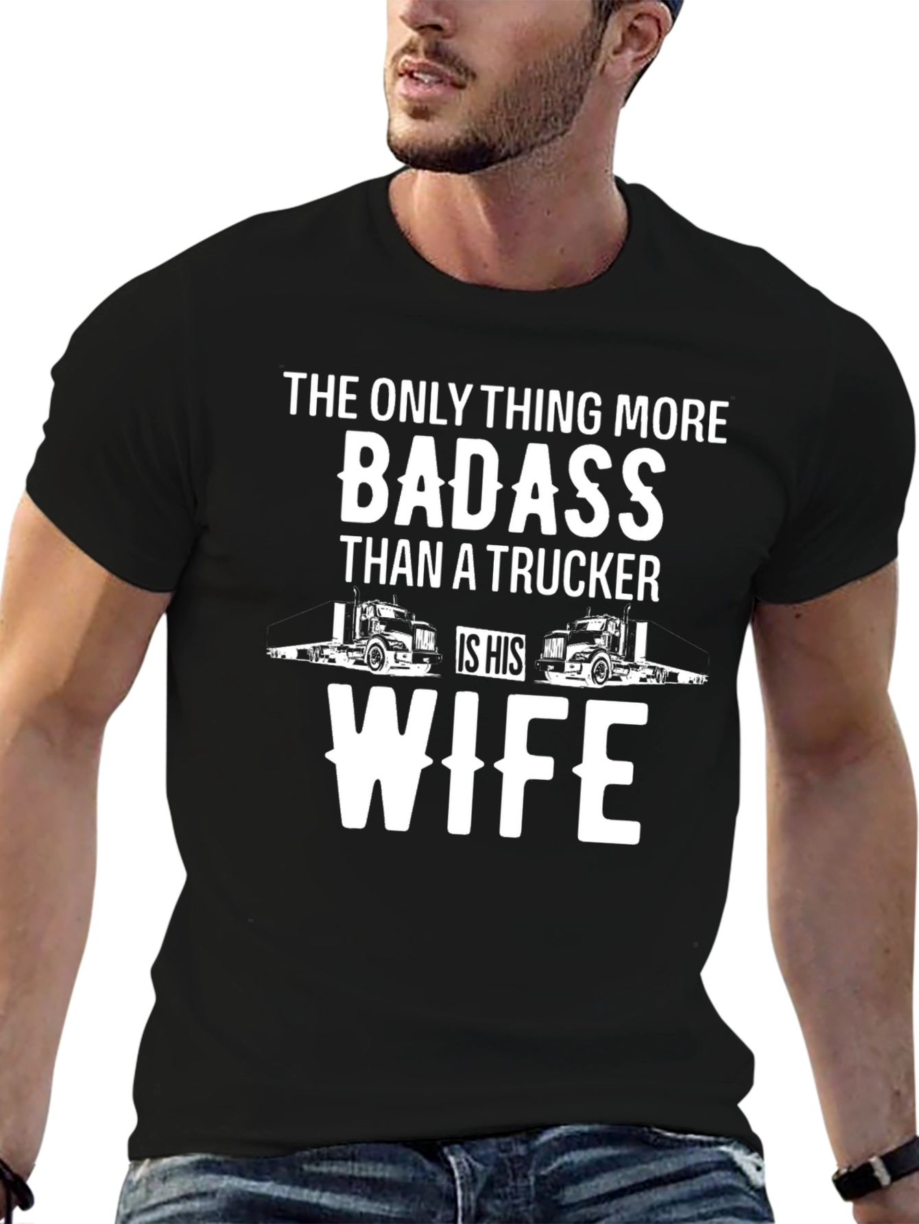 Trucker Wife Badass Graphic T-Shirt