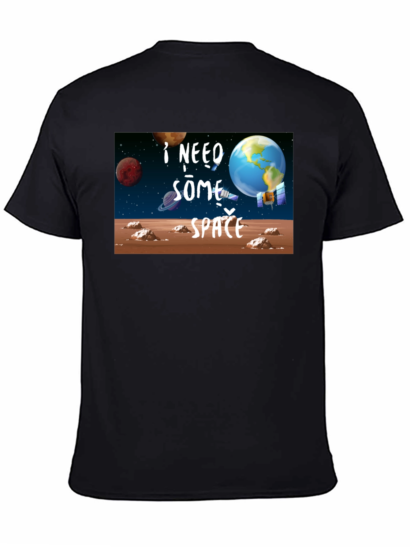 I Need Some Space Black T-Shirt