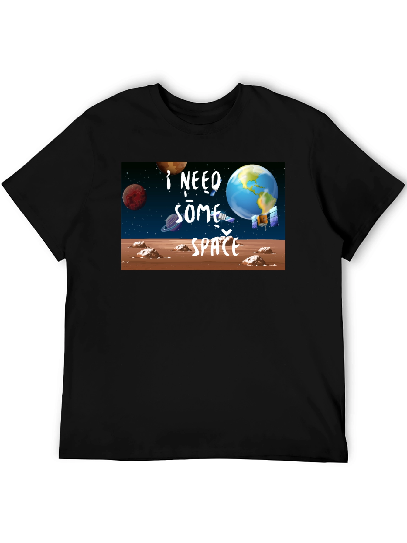 I Need Some Space Black T-Shirt