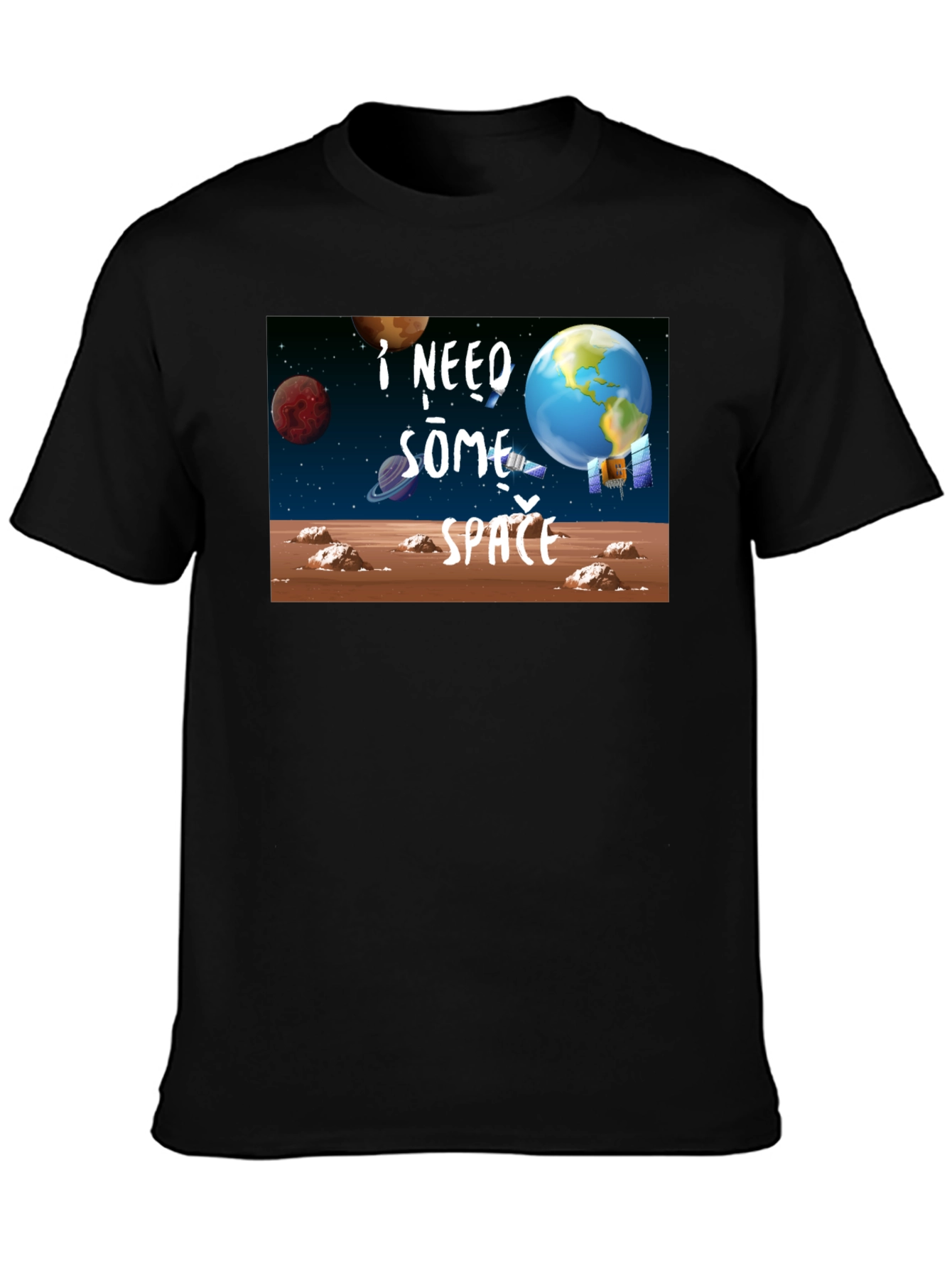 I Need Some Space Black T-Shirt