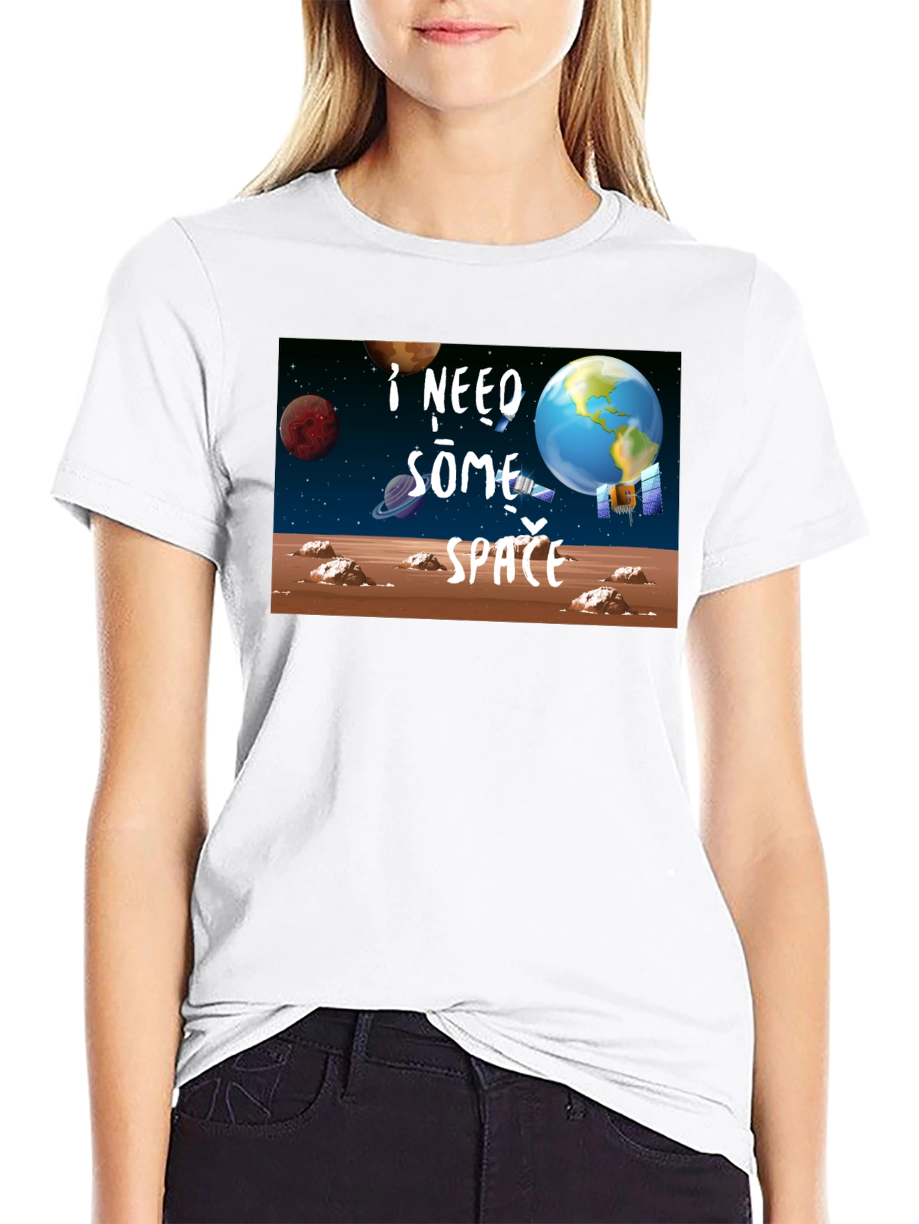 I Need Some Space Black T-Shirt