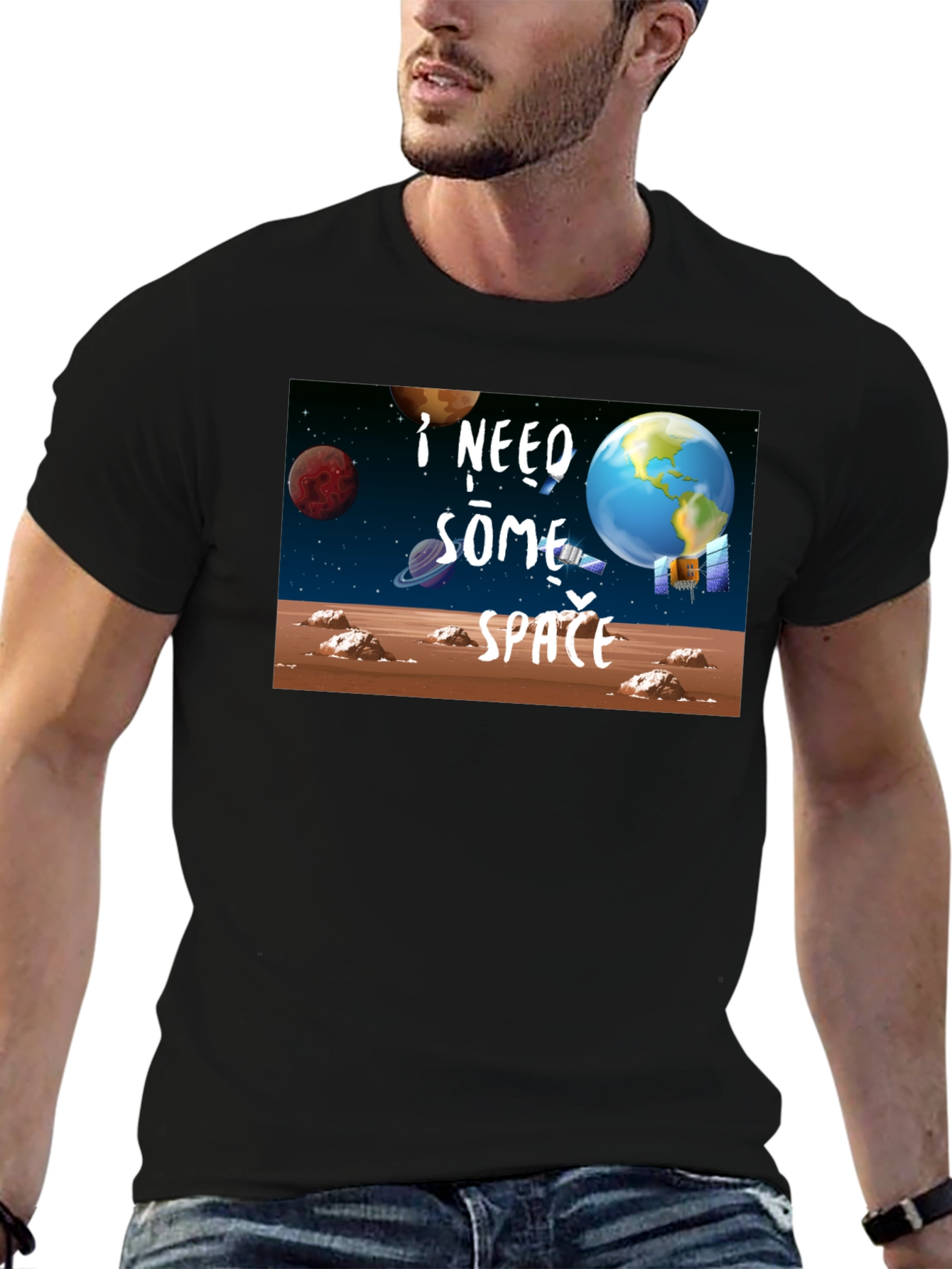 I Need Some Space Black T-Shirt