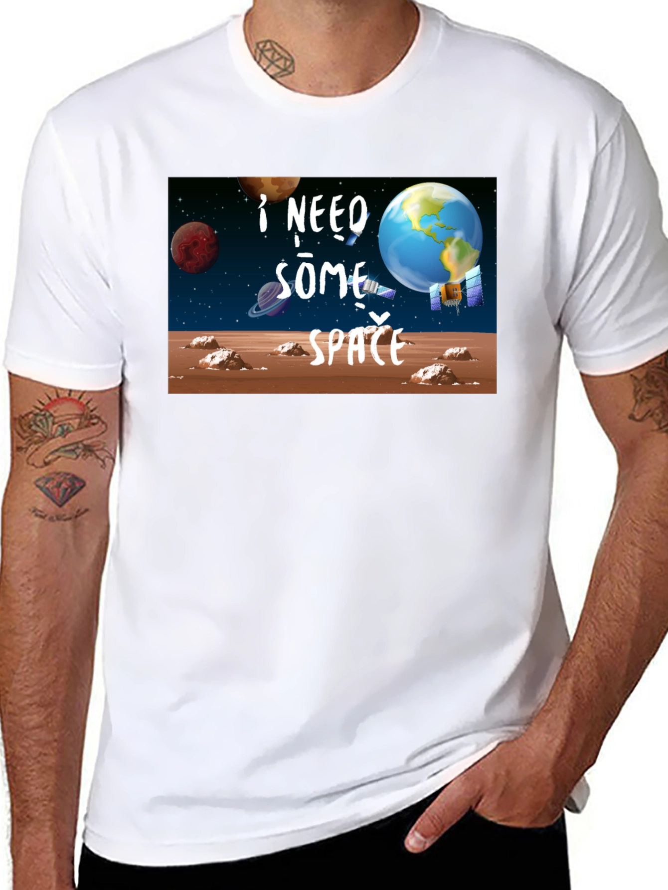 I Need Some Space Black T-Shirt