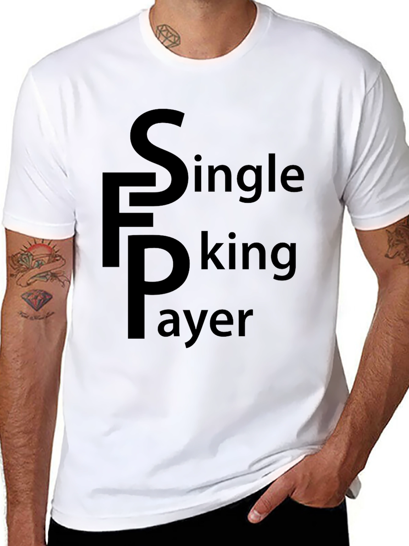 Single F Player Black Tee