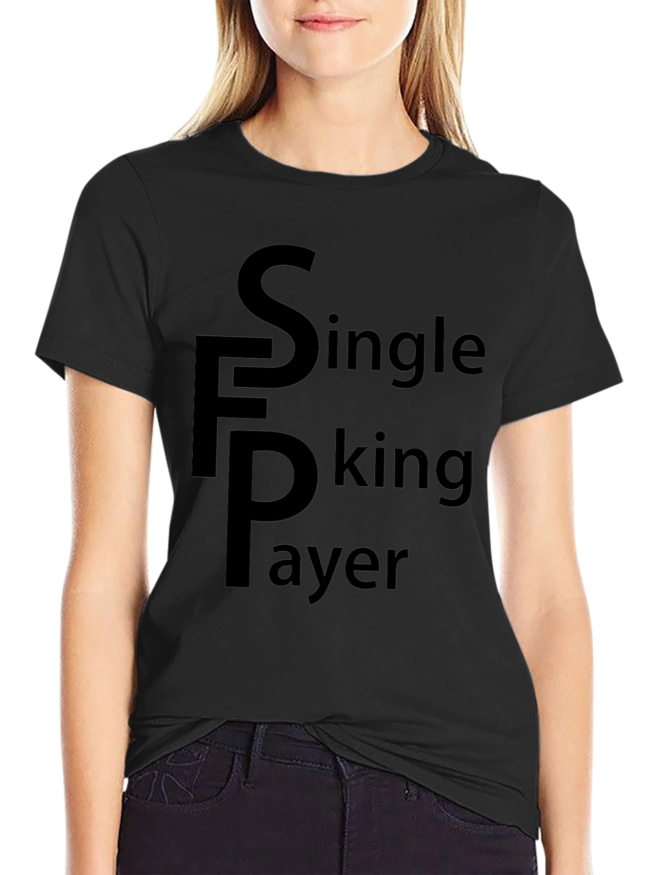 Single F Player Black Tee