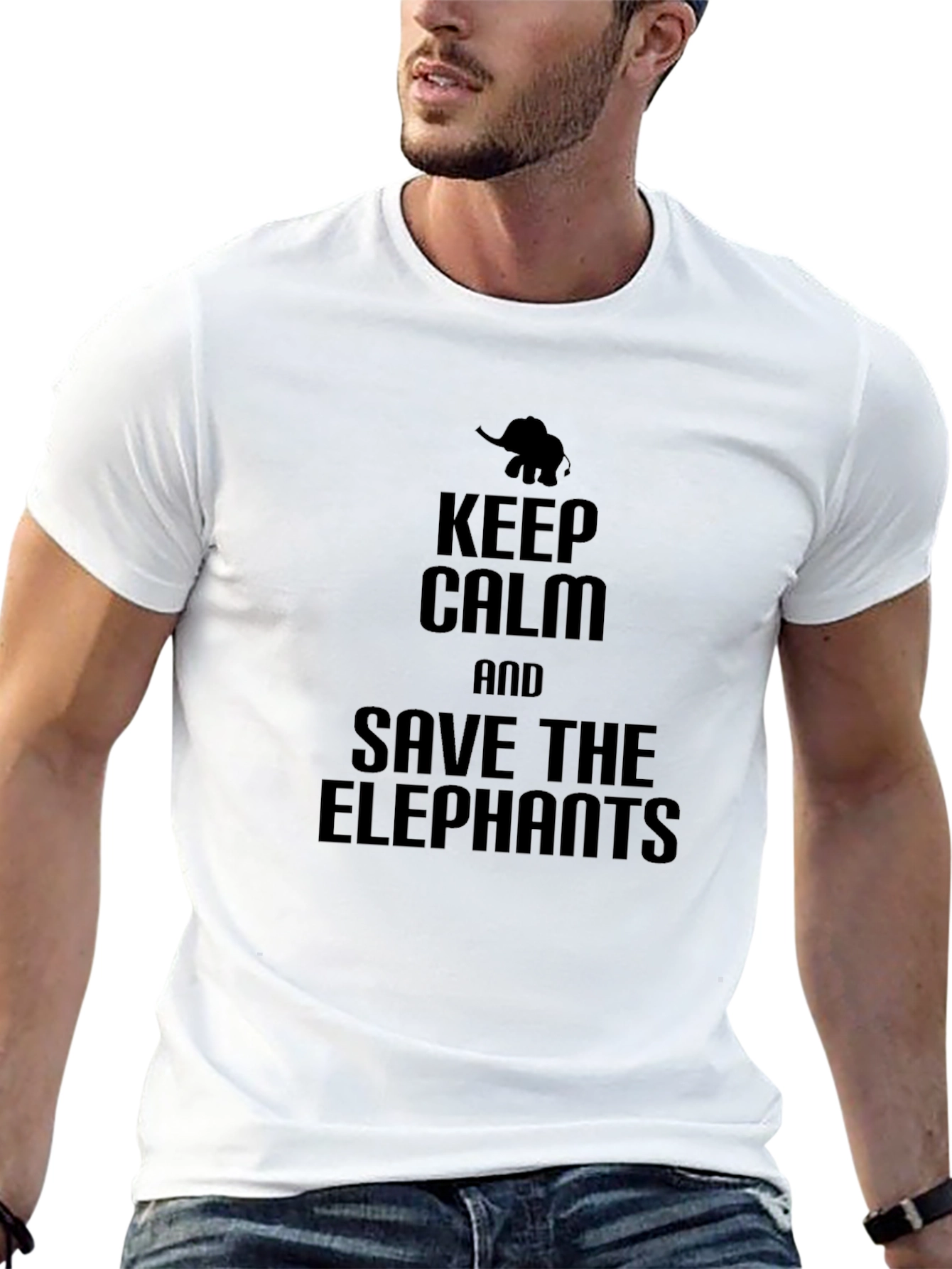 Keep Calm and Save the Elephants Black T-Shirt