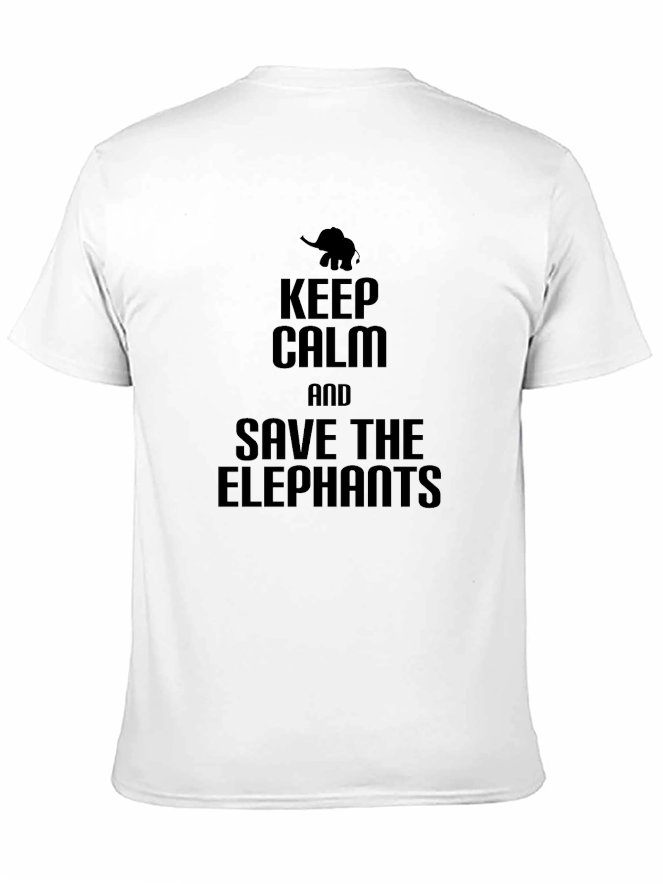 Keep Calm and Save the Elephants Black T-Shirt