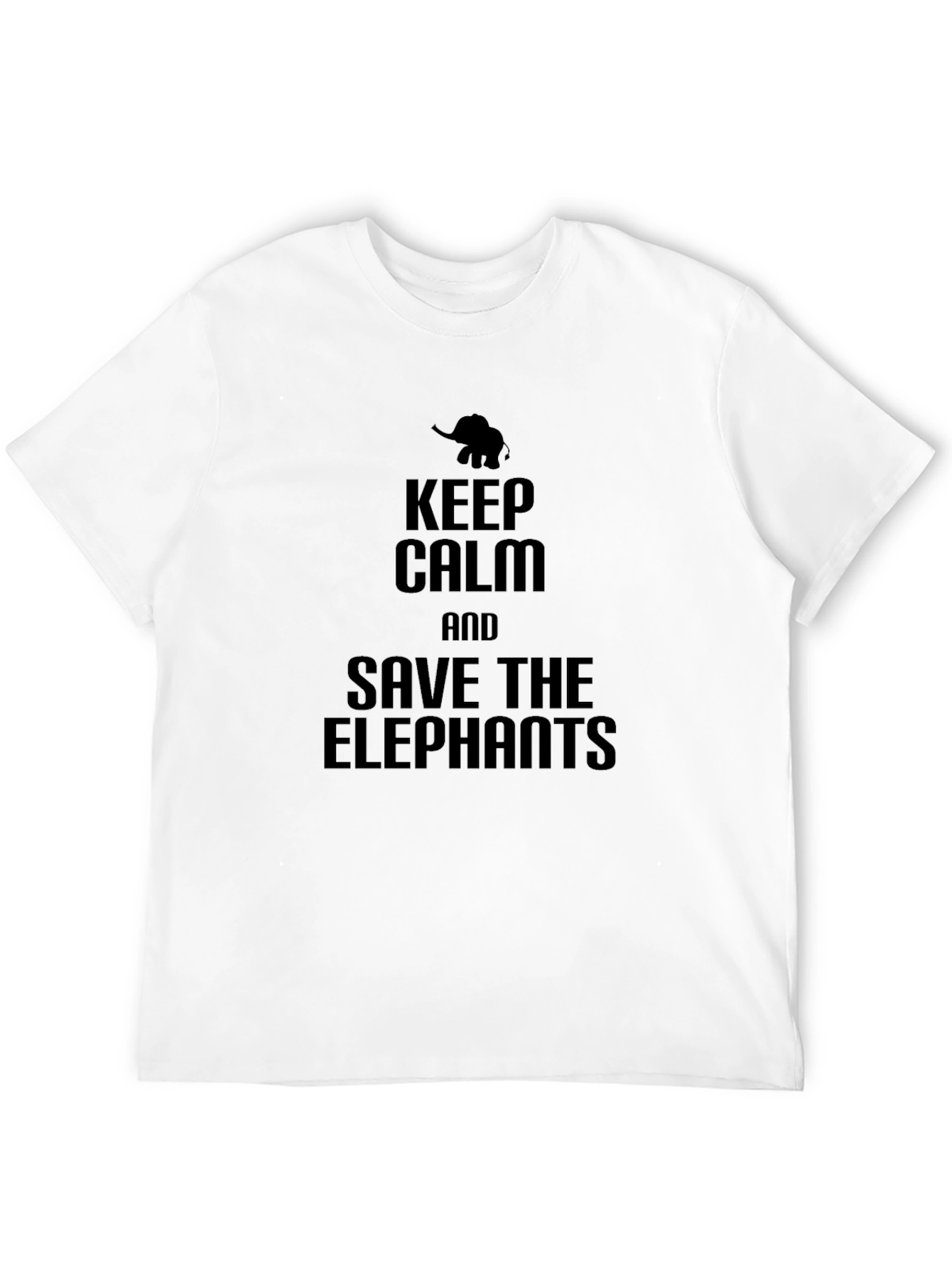 Keep Calm and Save the Elephants Black T-Shirt