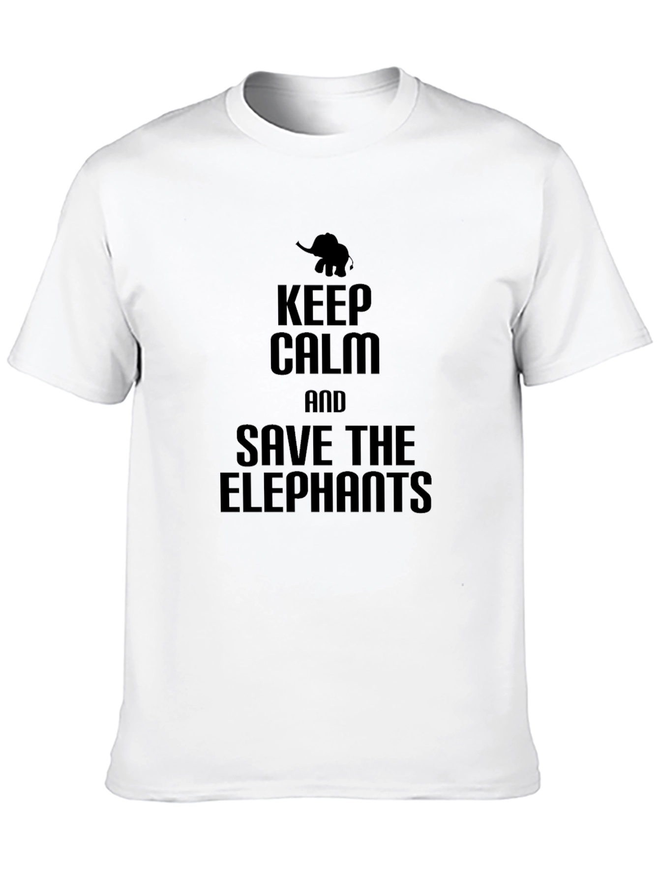 Keep Calm and Save the Elephants Black T-Shirt