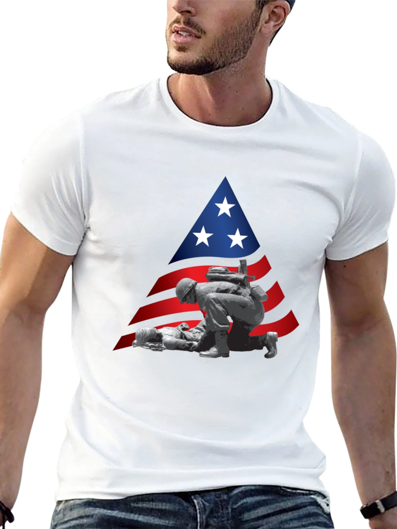 Patriotic Soldier T-Shirt - Support Our Troops!