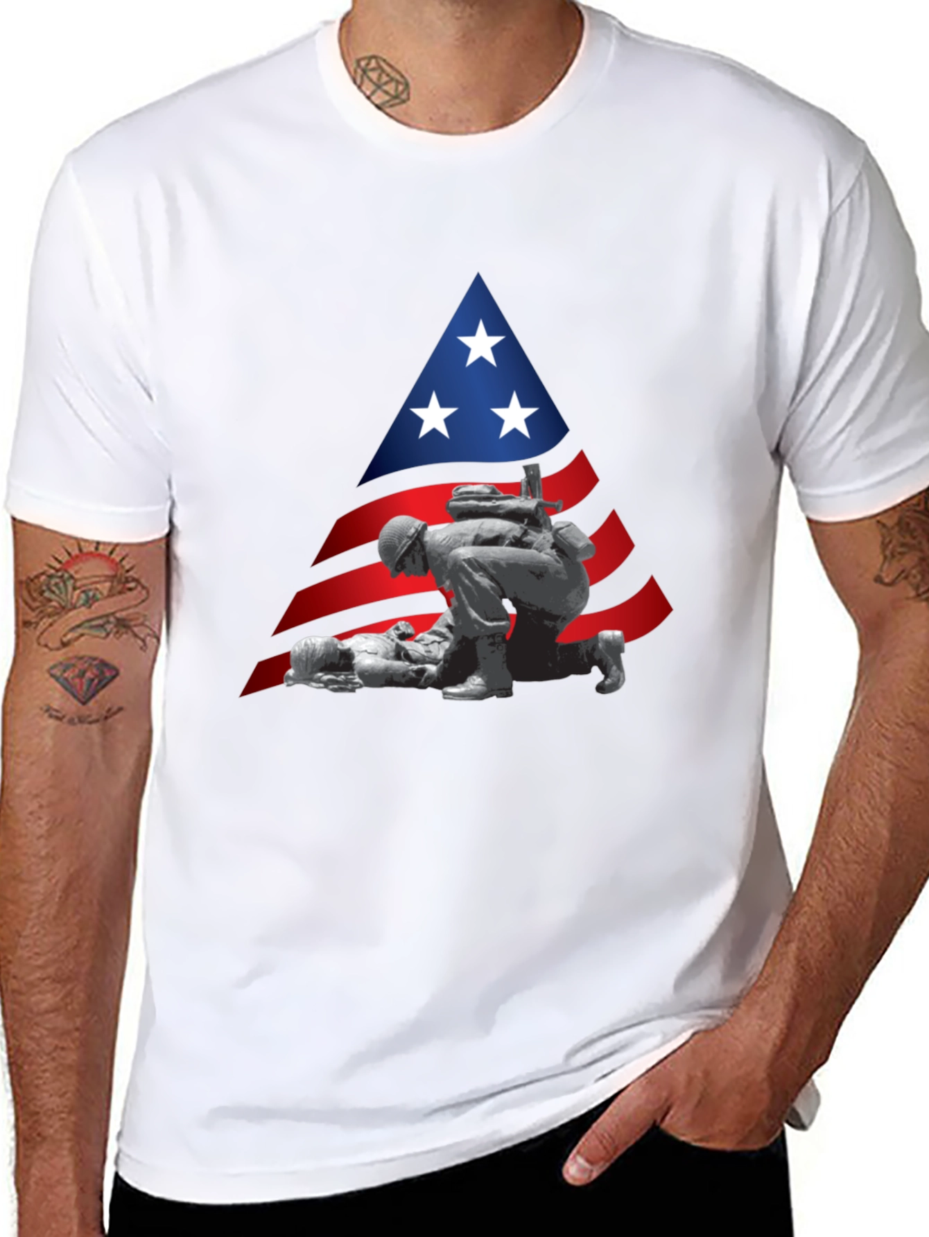 Patriotic Soldier T-Shirt - Support Our Troops!