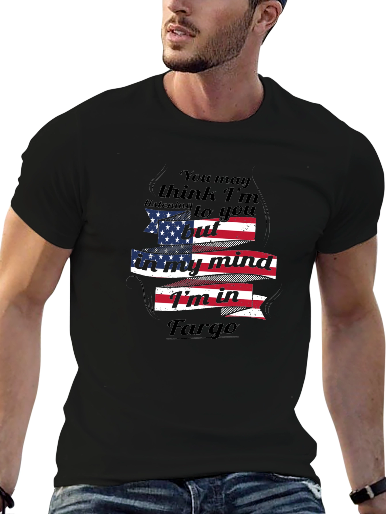 Fargo Mind T-Shirt American Flag Novelty Tee