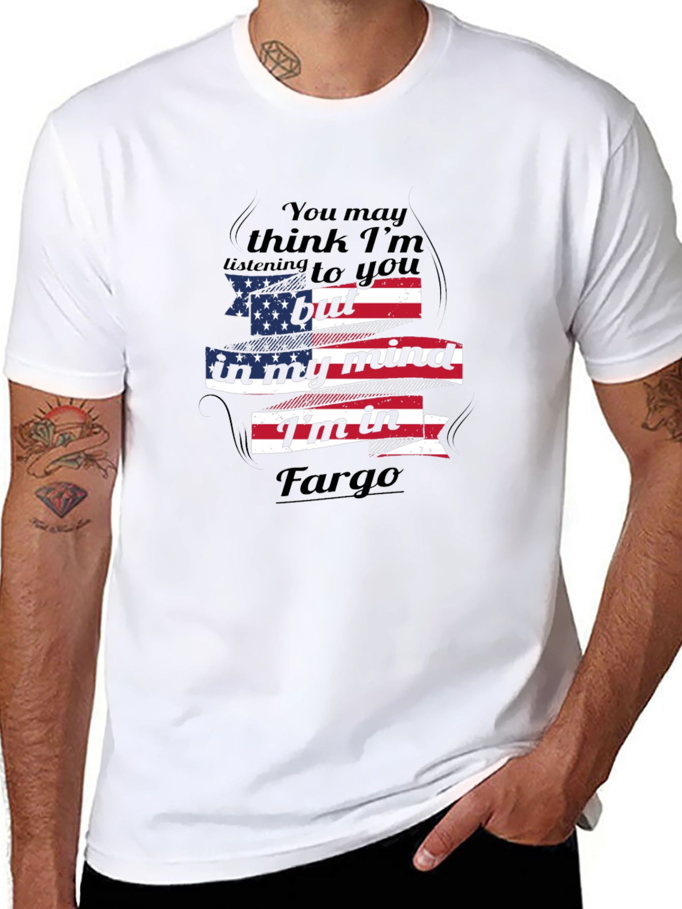 Fargo Mind T-Shirt American Flag Novelty Tee