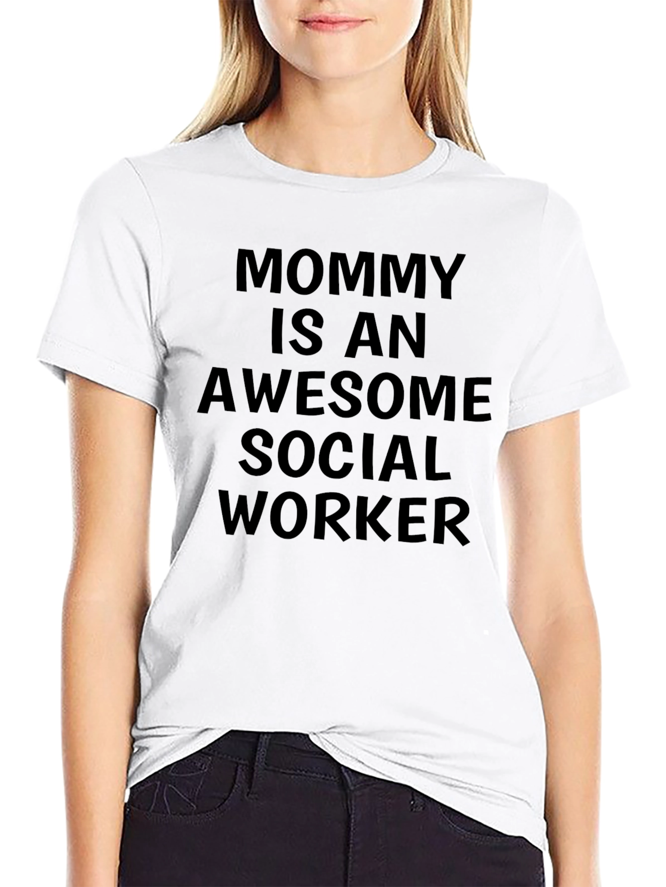 Awesome Social Worker Mommy T-Shirt - Black