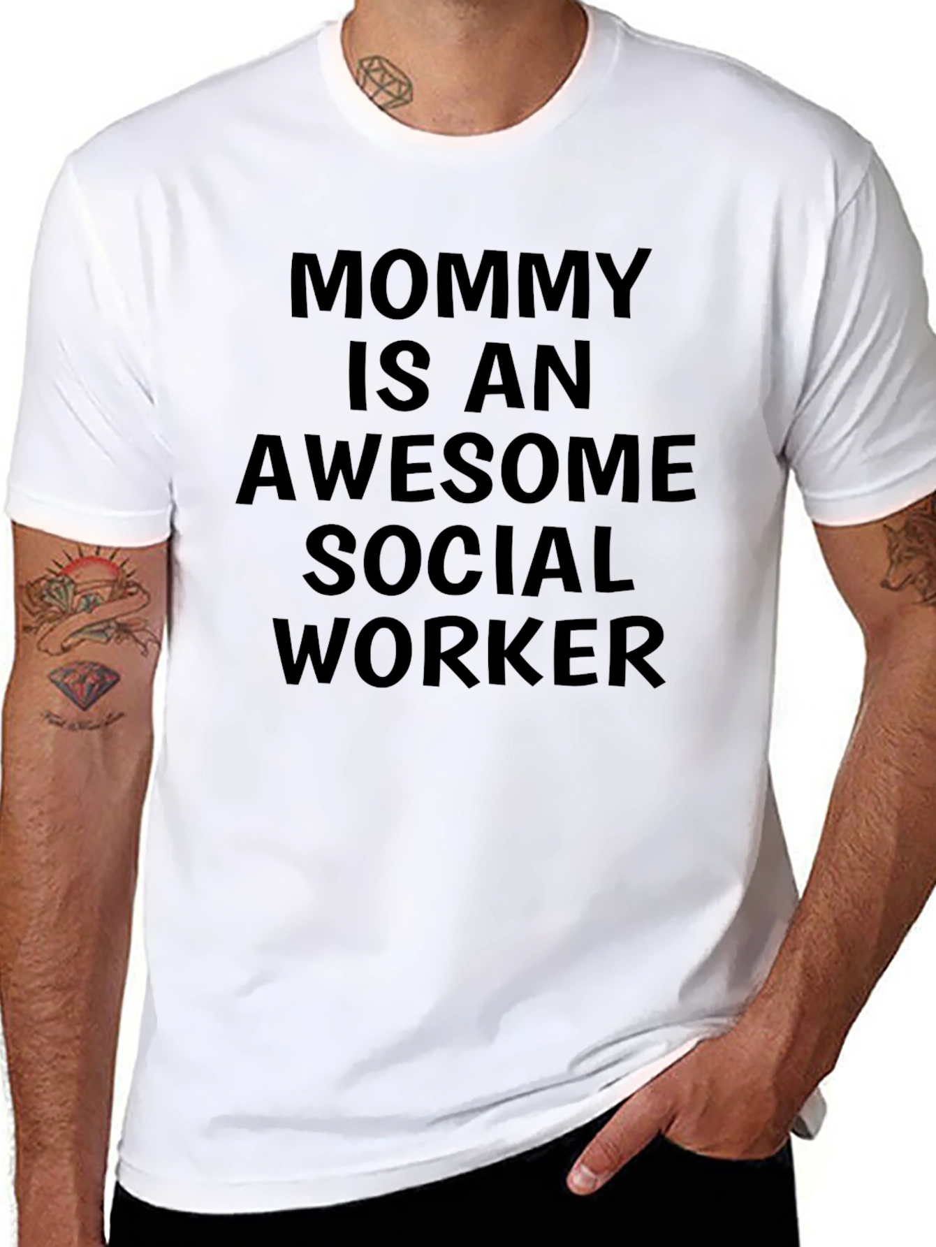 Awesome Social Worker Mommy T-Shirt - Black