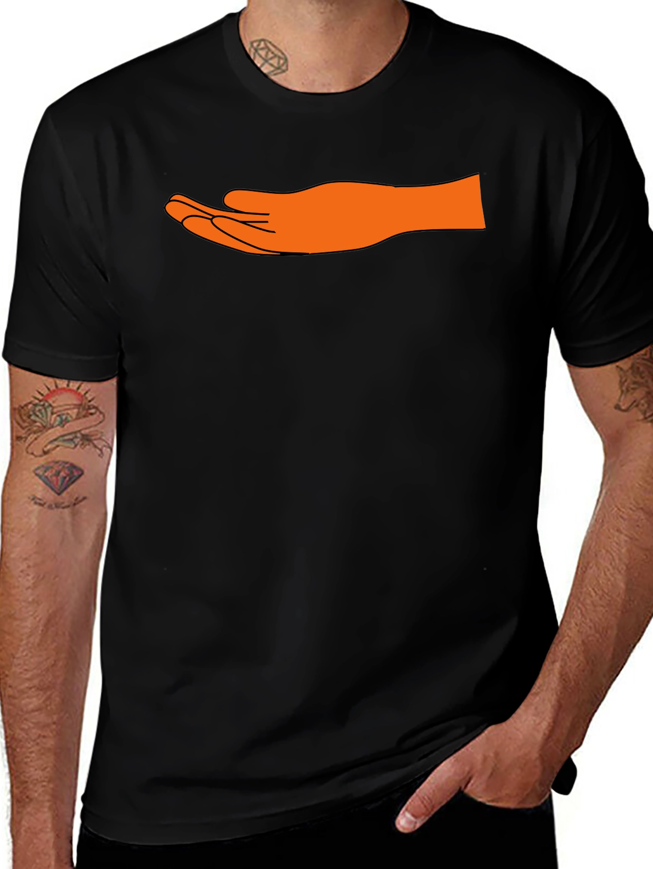 Hand Graphic Black T-Shirt - Unique Design