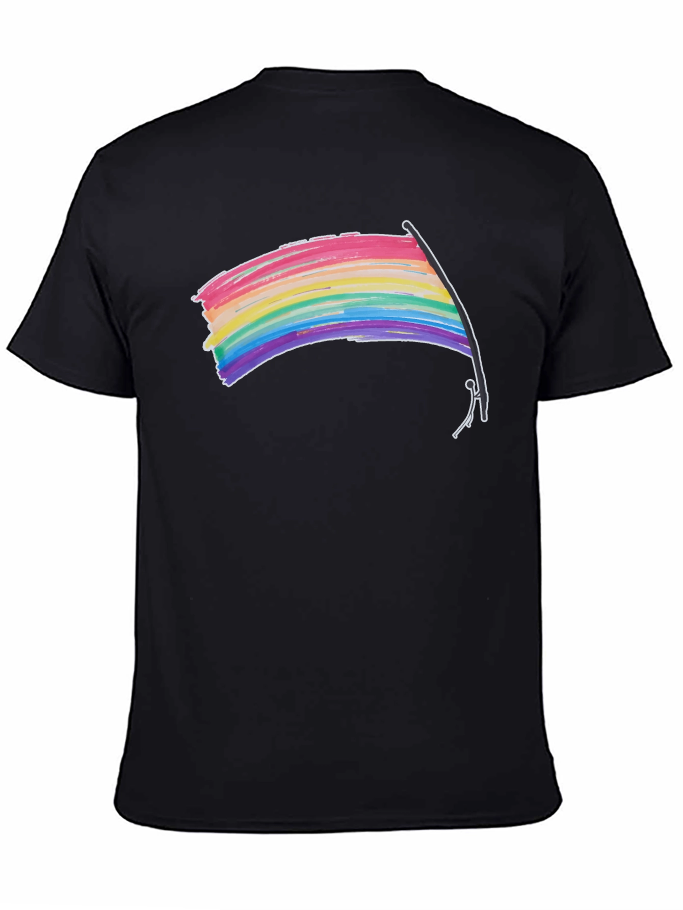 Rainbow Flag Graphic Tee - Black