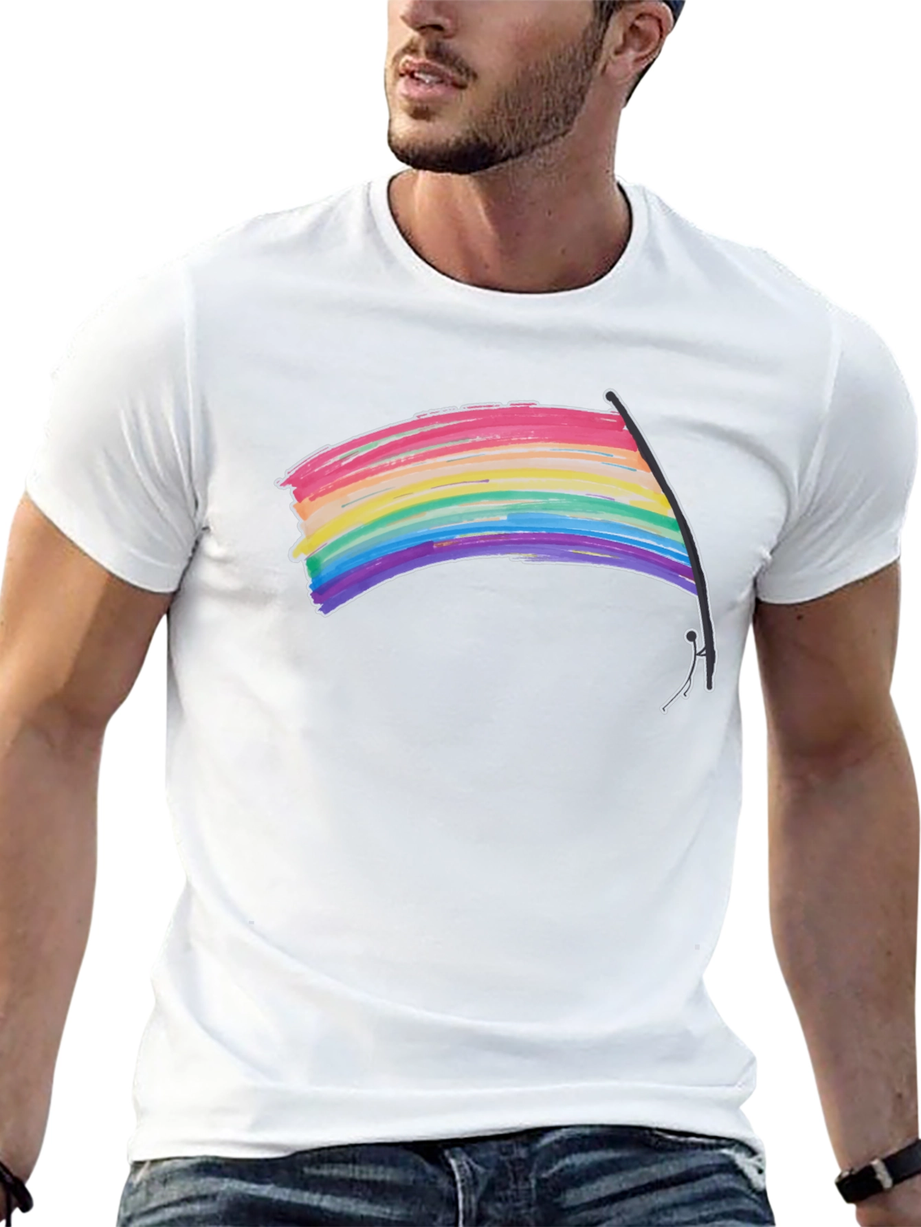 Rainbow Flag Graphic Tee - Black