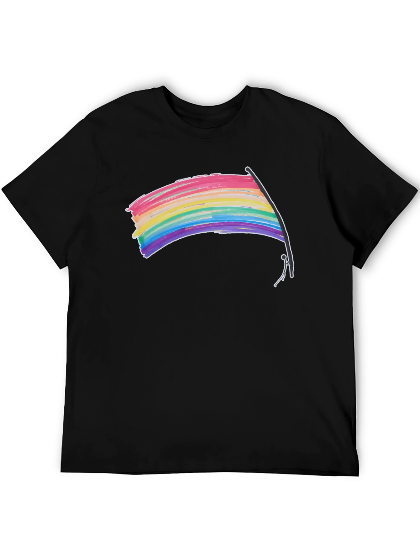 Rainbow Flag Graphic Tee - Black
