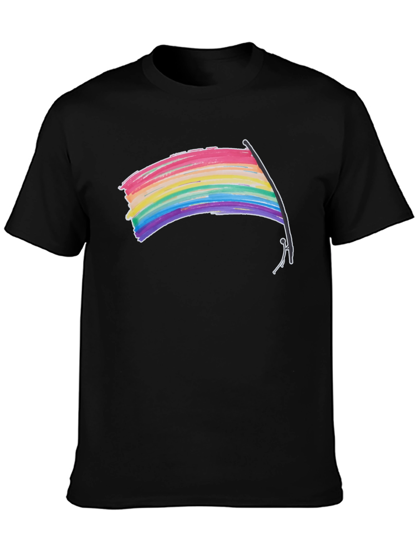 Rainbow Flag Graphic Tee - Black