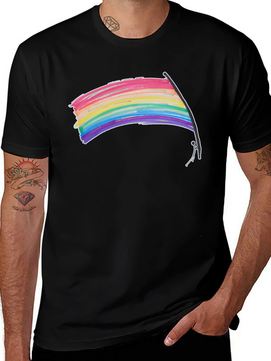 Rainbow Flag Graphic Tee - Black