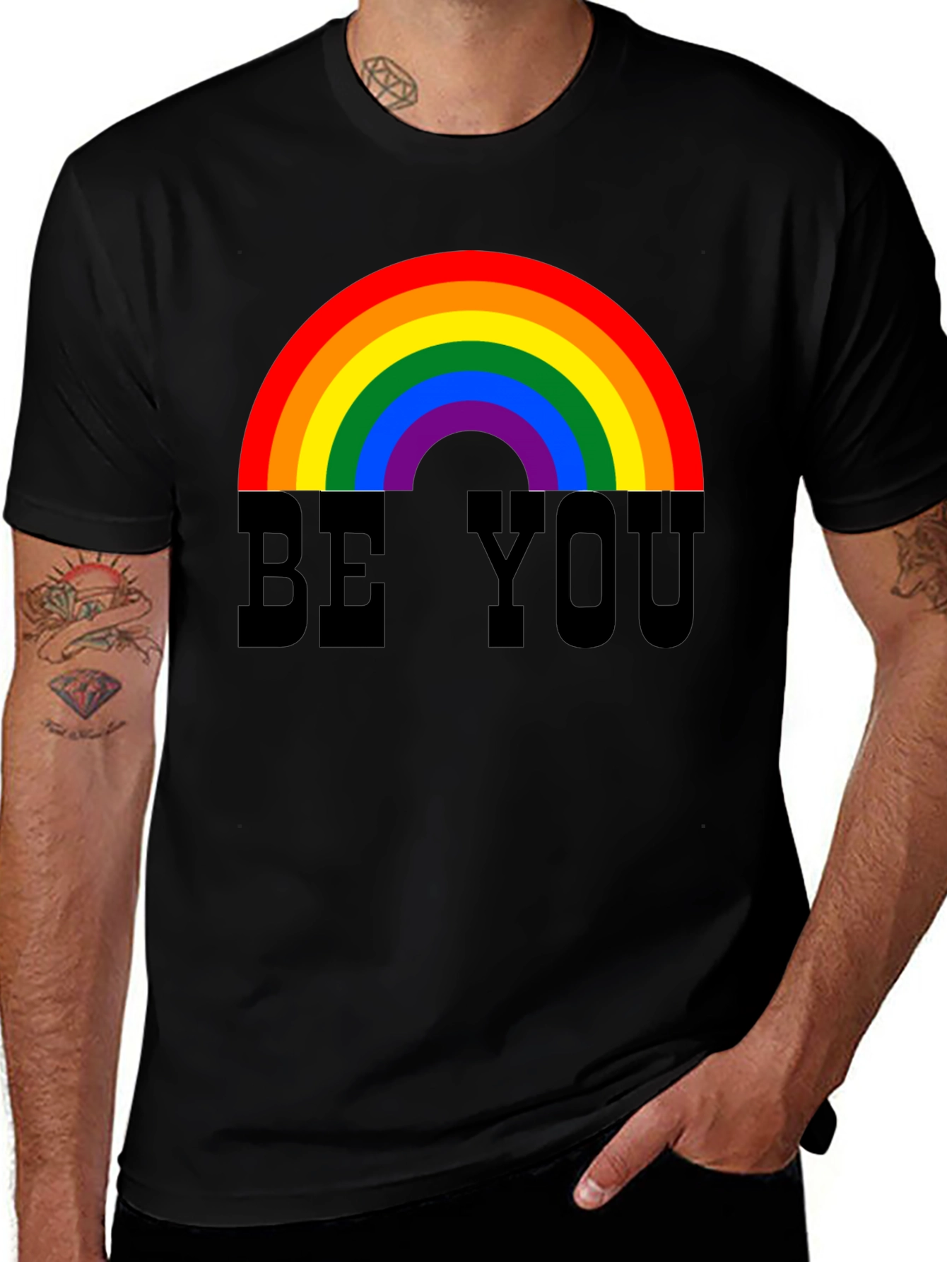 Be You Rainbow Graphic Tee