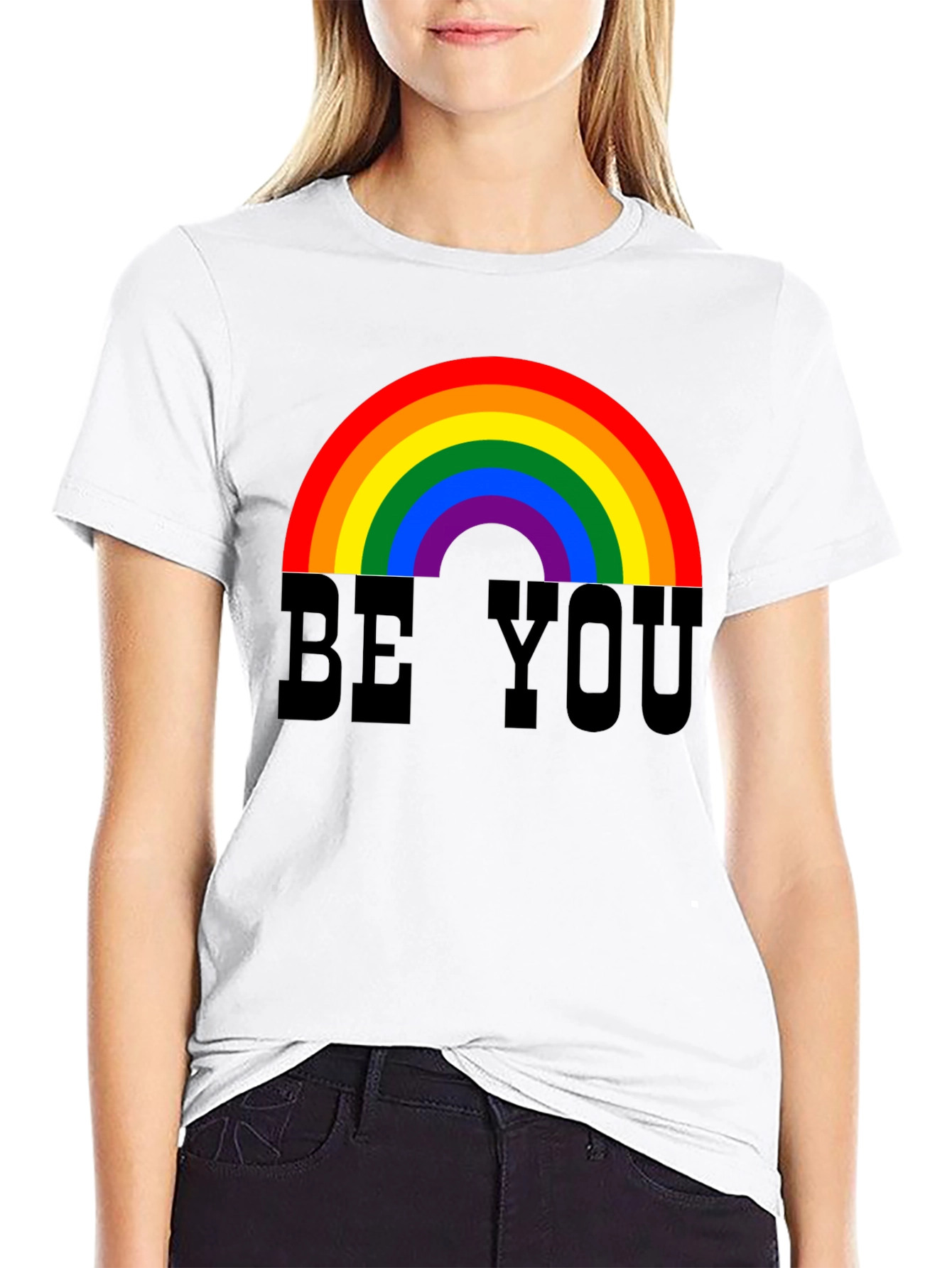 Be You Rainbow Graphic Tee